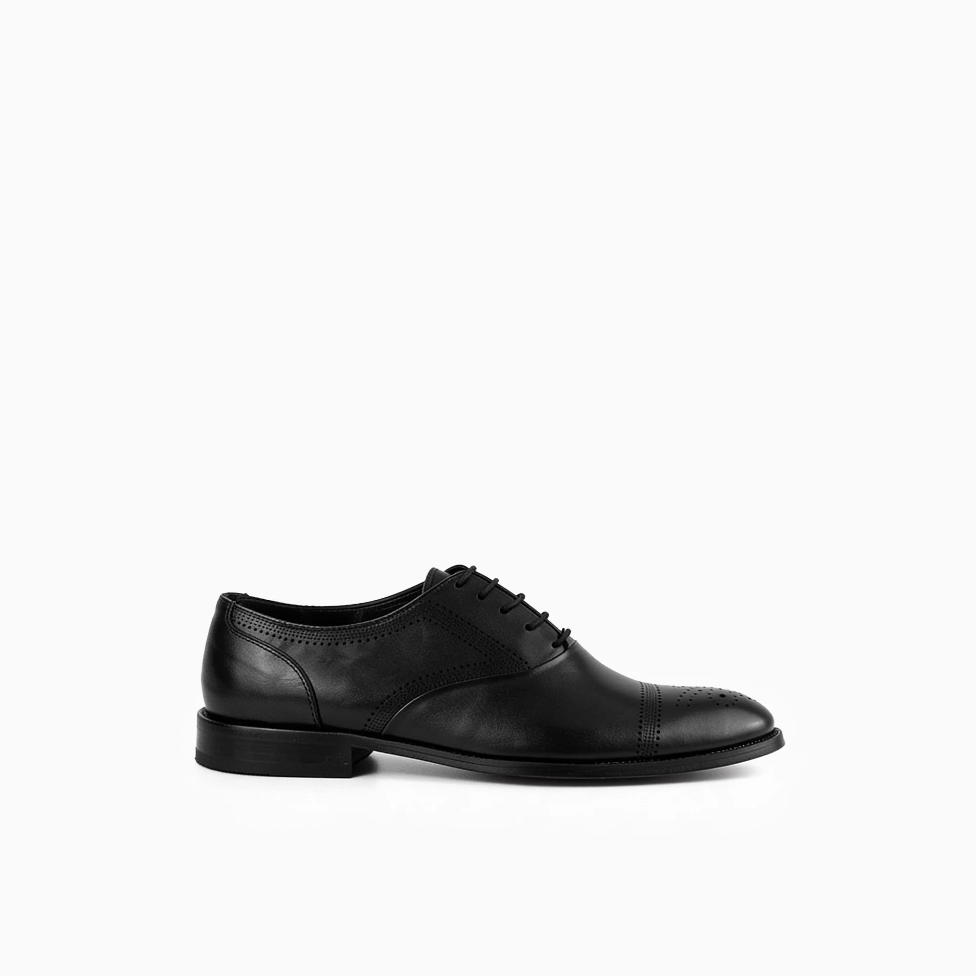 Sposami Black Men's Leather Oxford Shoes