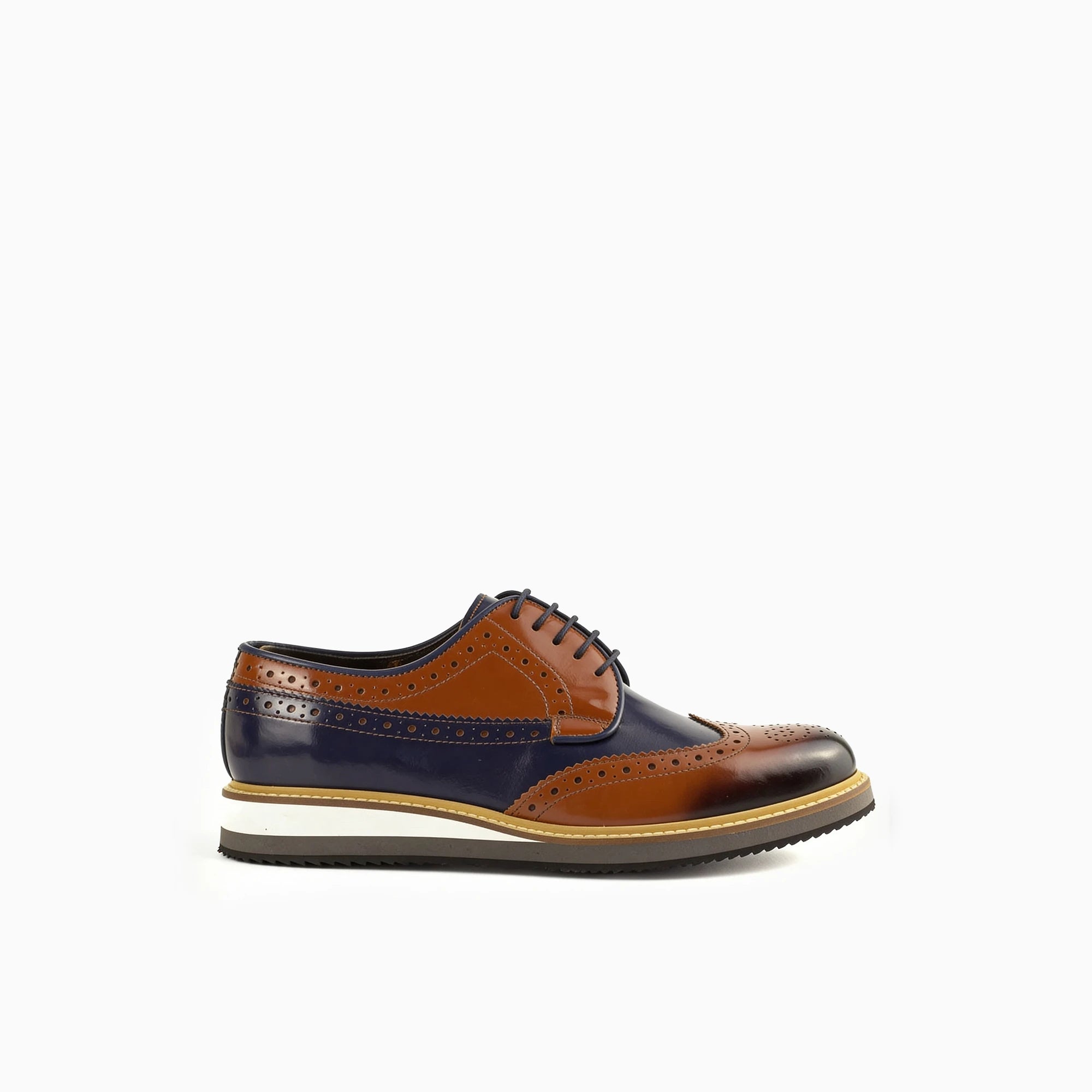 Vestito Brown-Navy Blue Men's Wingtip Derby Dress Shoes EU-42 & US-9 Vestito Brown-Navy Blue Men's Wingtip Derby Dress Shoes EU-42 & US-9