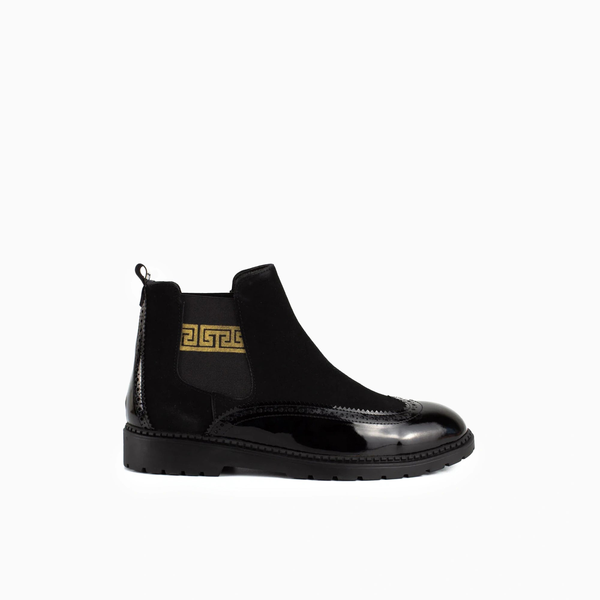 Plutus Black Men's Genuine Chelsea Leather Boots