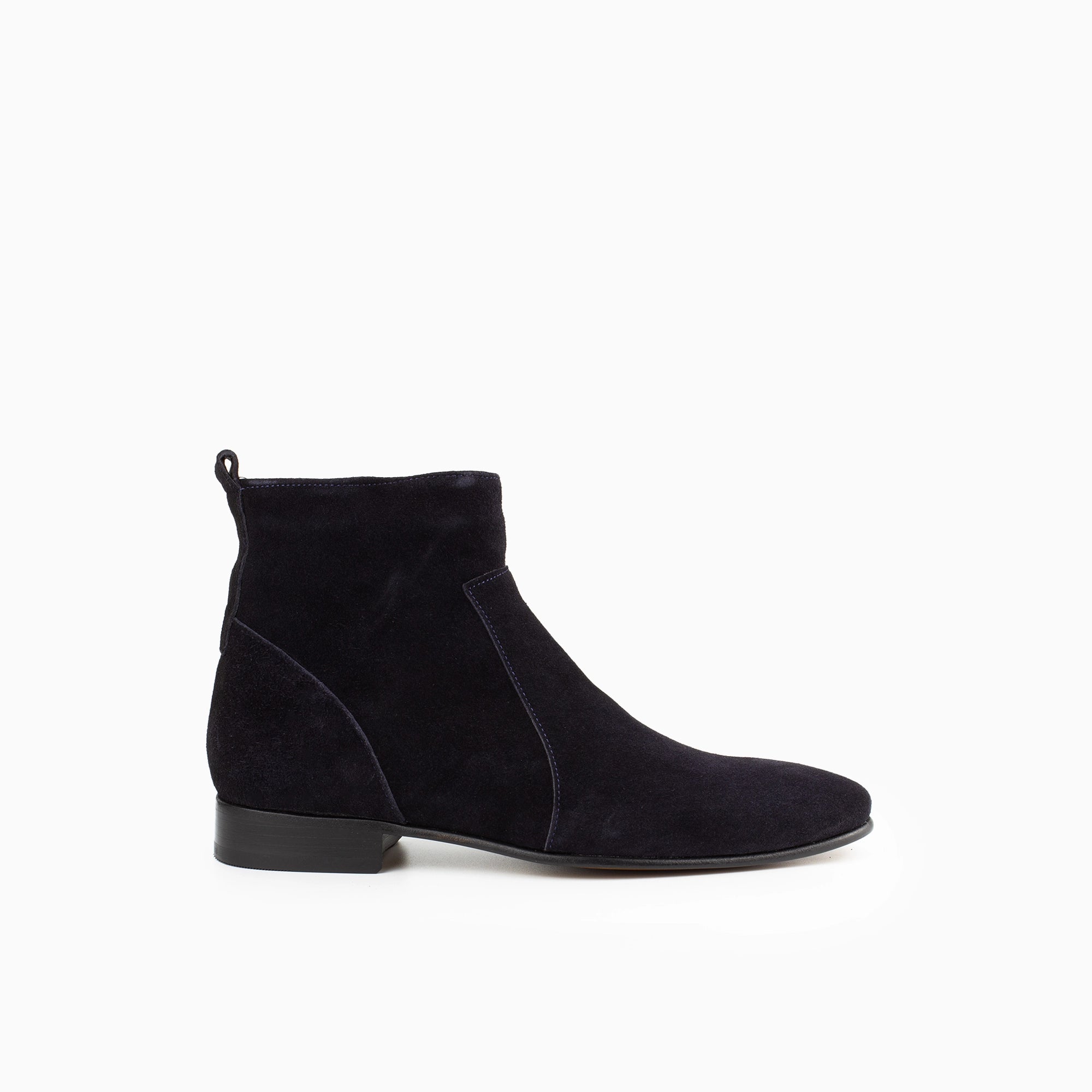 Raphael Navy Suede Chelsea Boots for Men — front view | Scarpetto