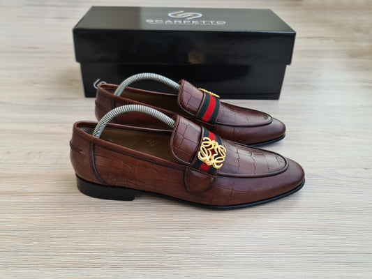 Croco Leather Men's Loafer - Scarpetto
