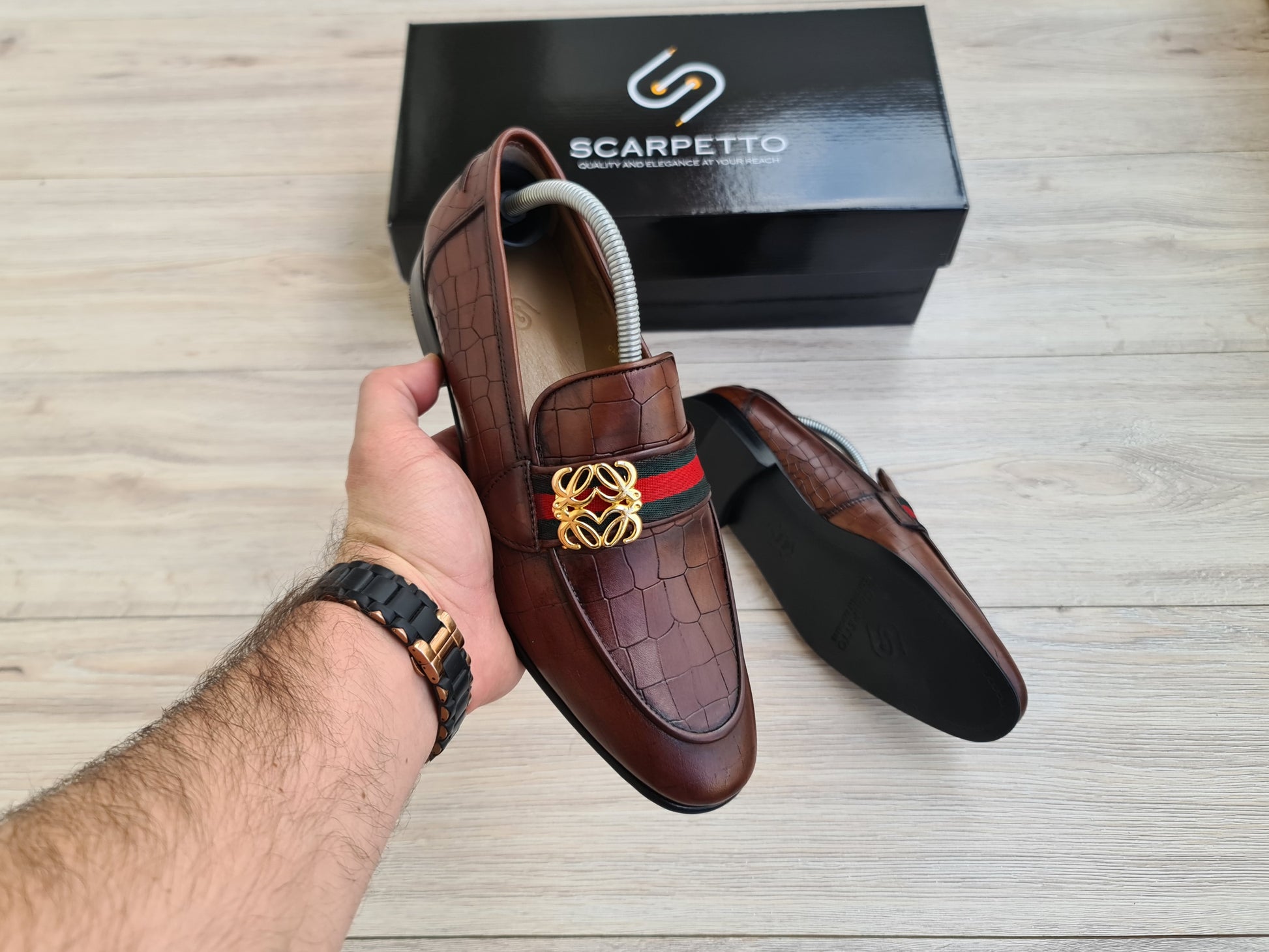 Croco Leather Men's Loafer - Scarpetto