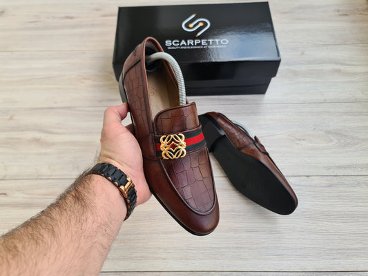 Croco Leather Men's Loafer - Scarpetto