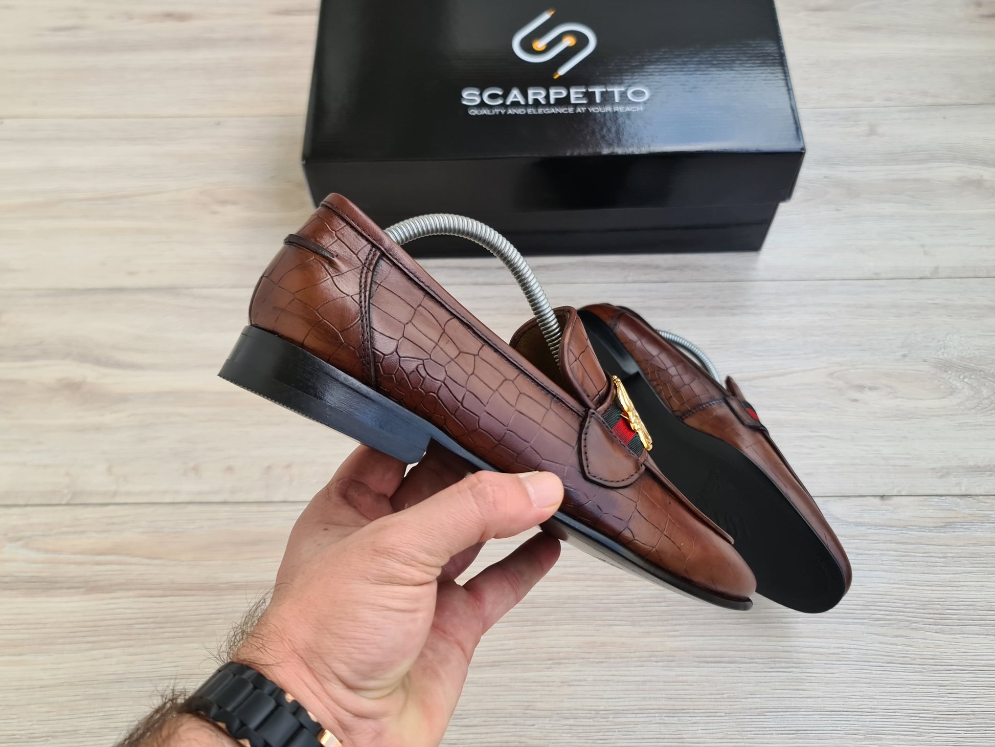 Croco Leather Men's Loafer - Scarpetto