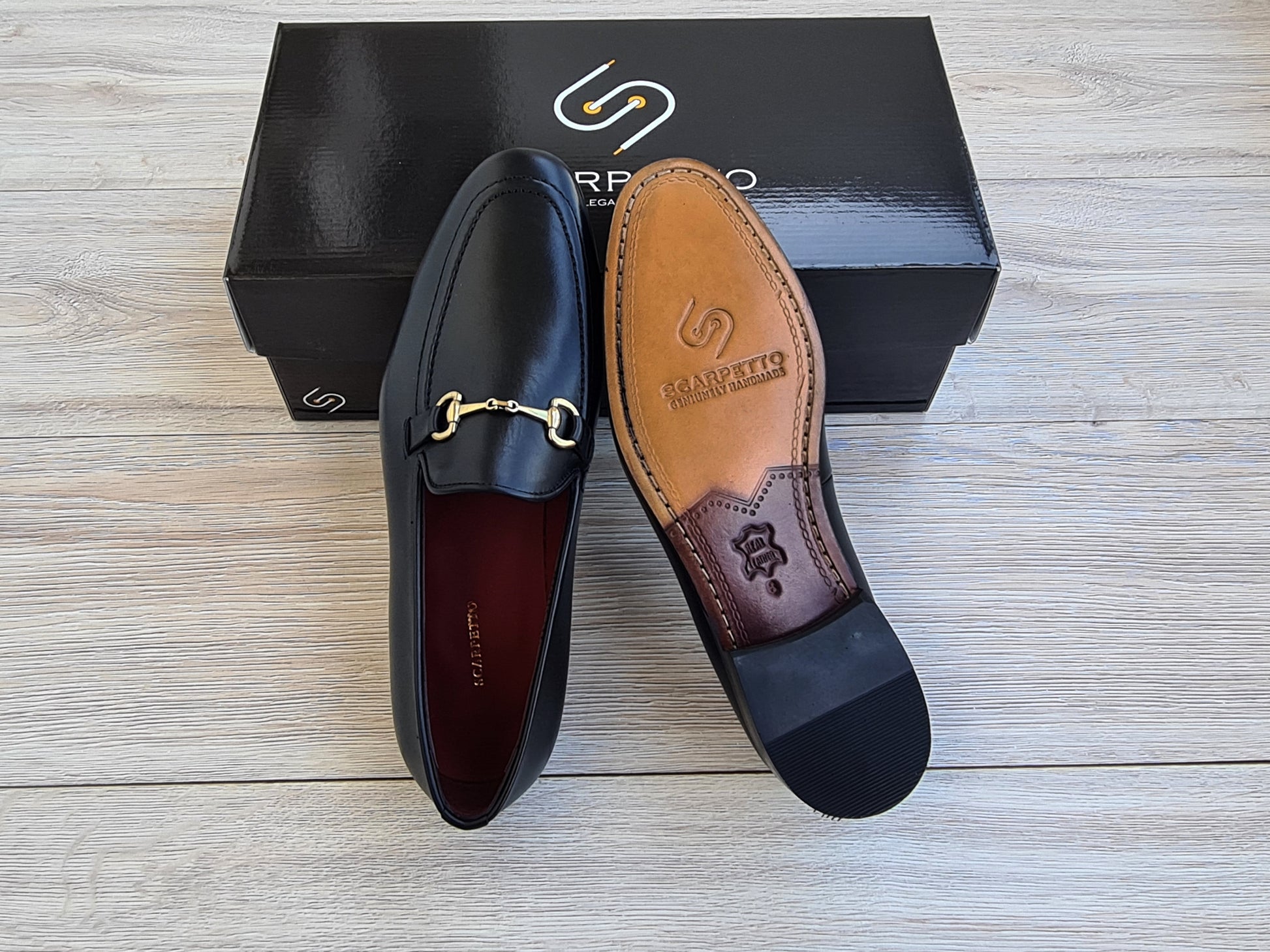 Black Leather Men's Loafers - Scarpetto