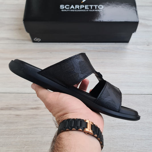 Premium Leather Men's Sandal in Black