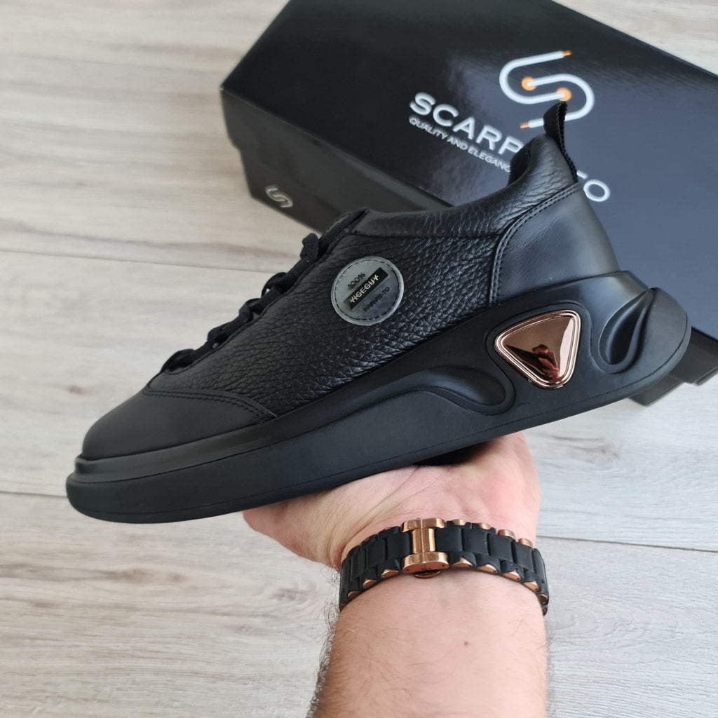 Apex Platform Leather Men's Sneaker — top view | Scarpetto