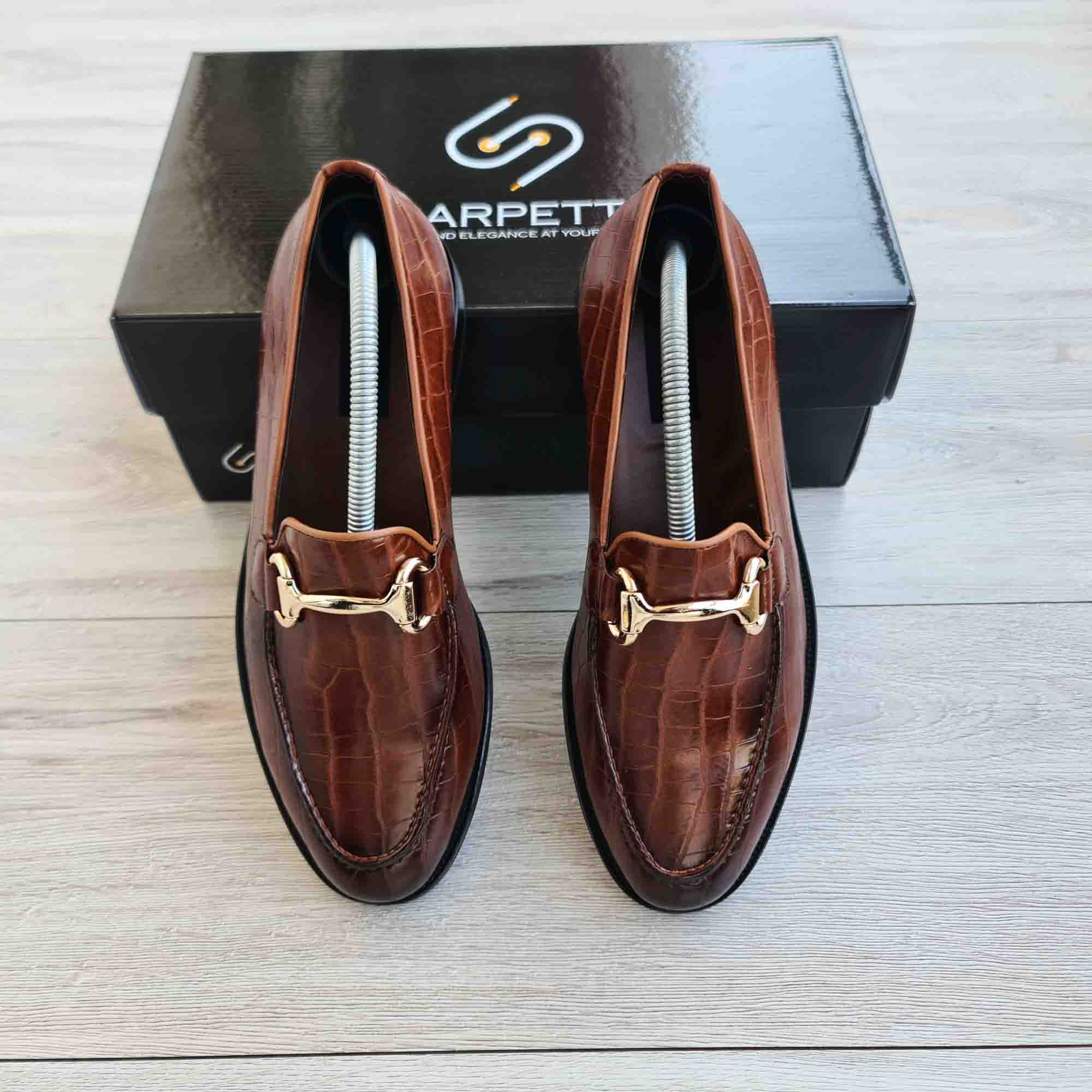 Cavalloro Croco Leather Men's Loafer — sole detail | Scarpetto
