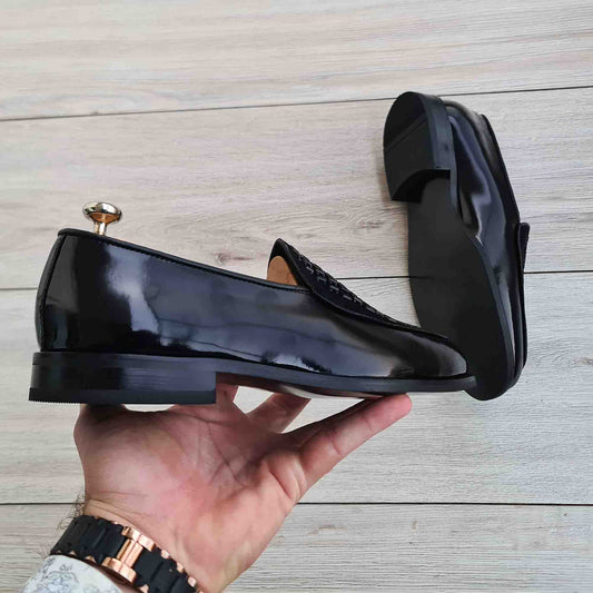 Leather Men's Loafer with Stone Details