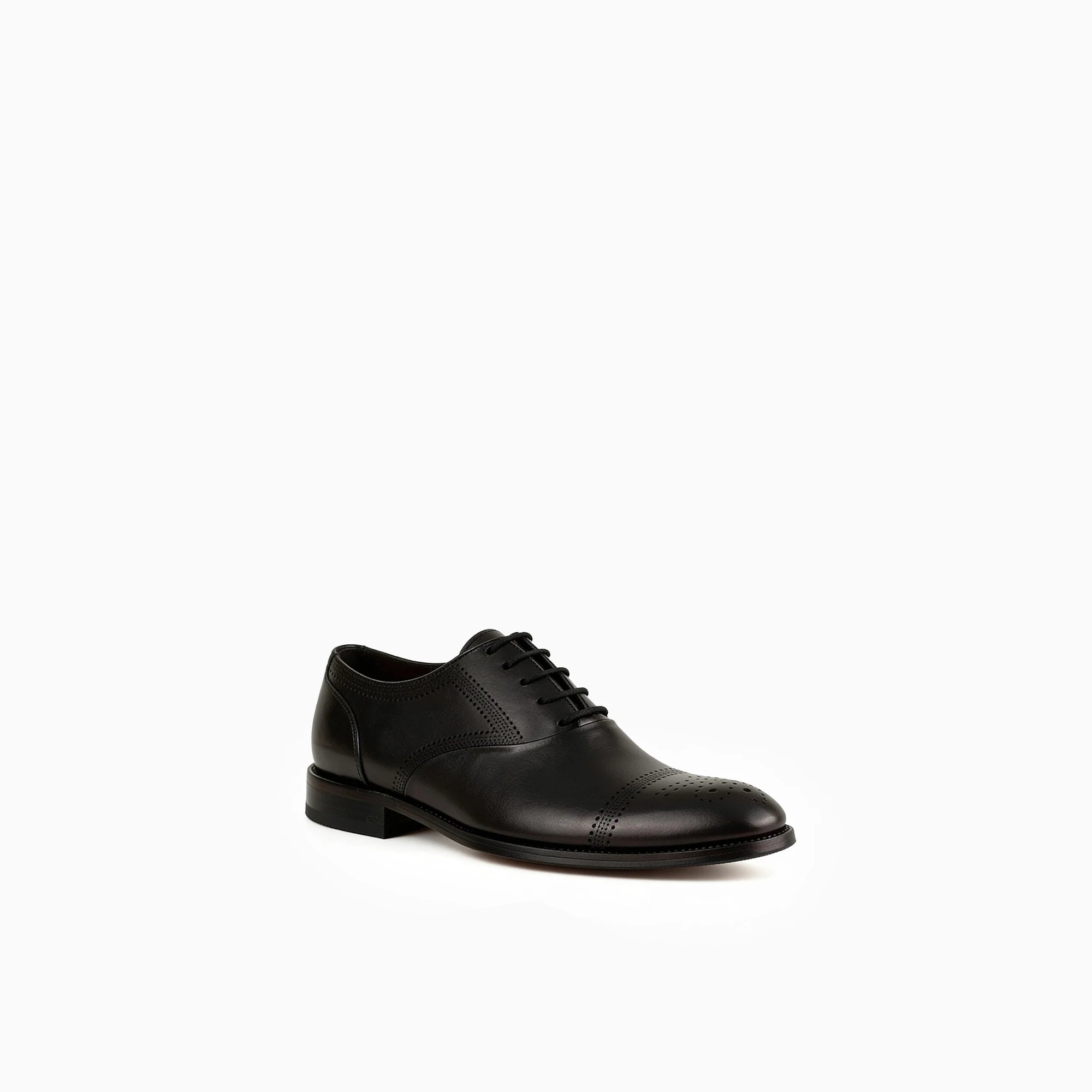 Sposami Black Men's Leather Oxford Shoes