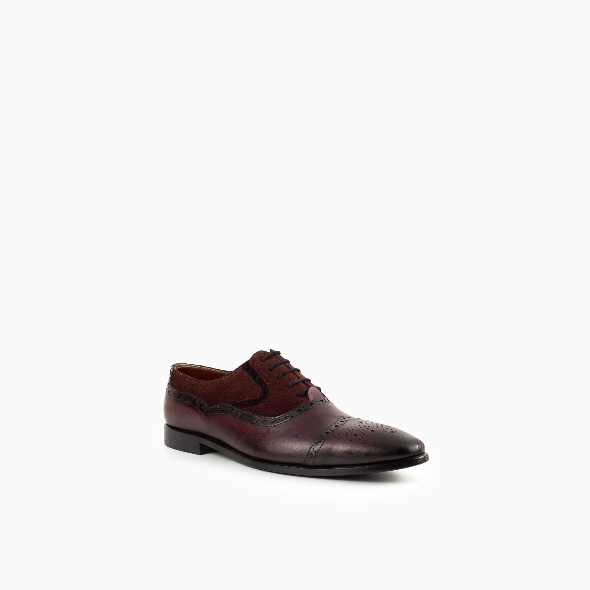 Sanzio Burgundy Men's Suede/Leather Dress Shoes