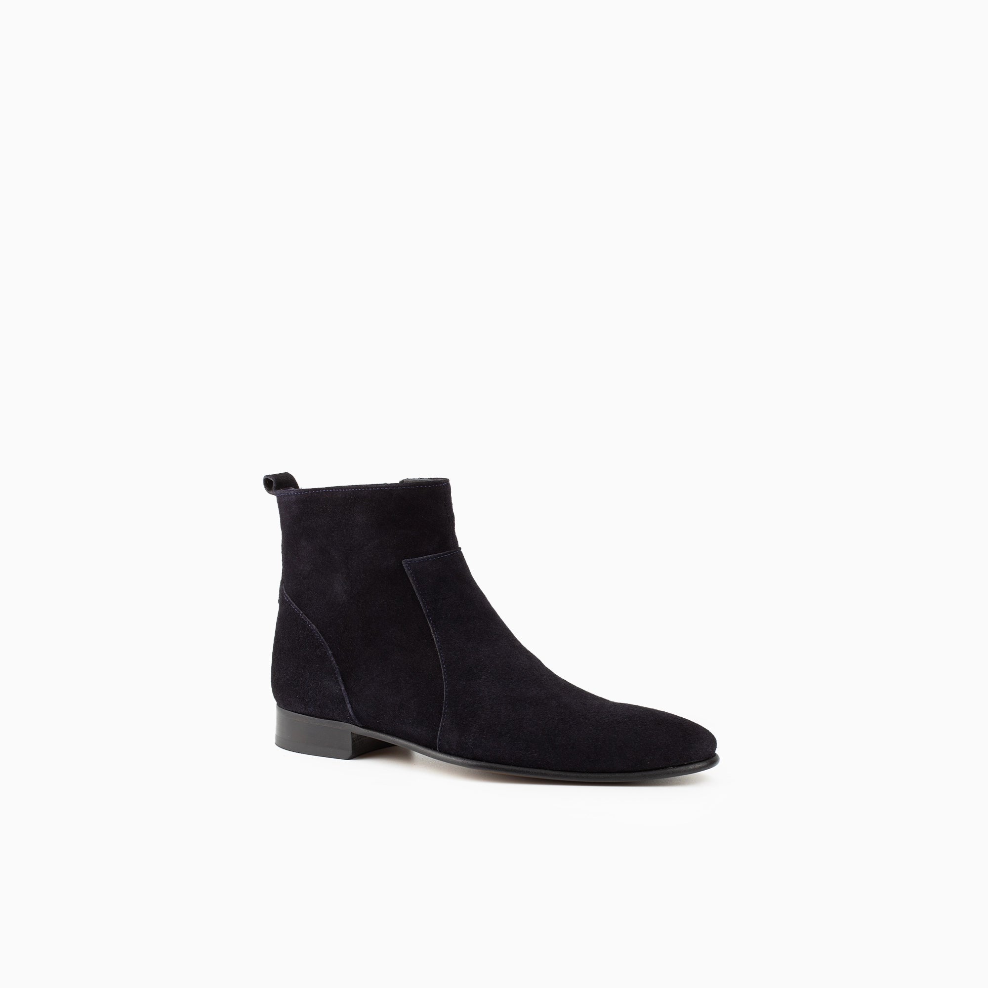 Raphael Navy Suede Chelsea Boots for Men — side view | Scarpetto