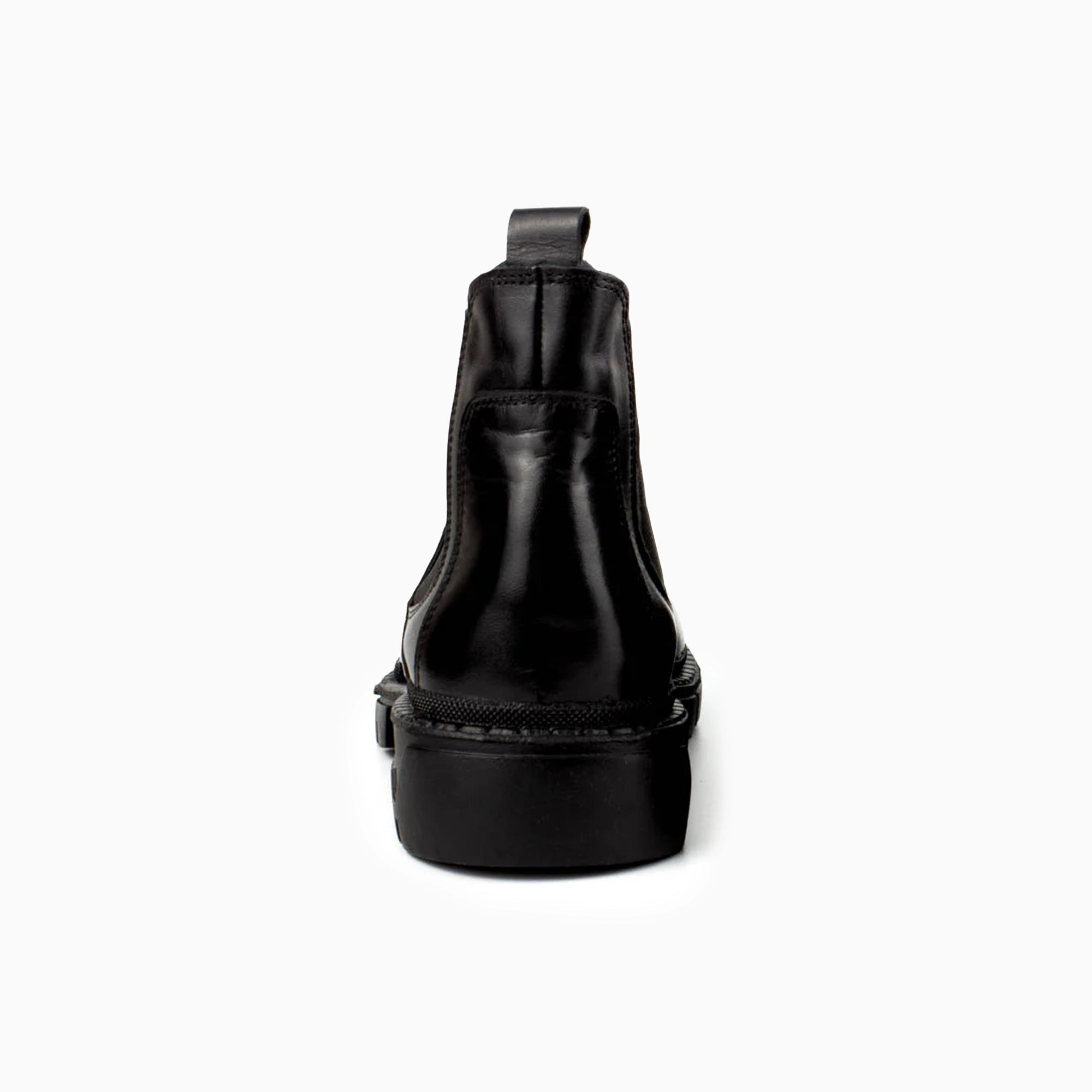 Gherardo Black Leather Chelsea Boots — three-quarter view | Scarpetto