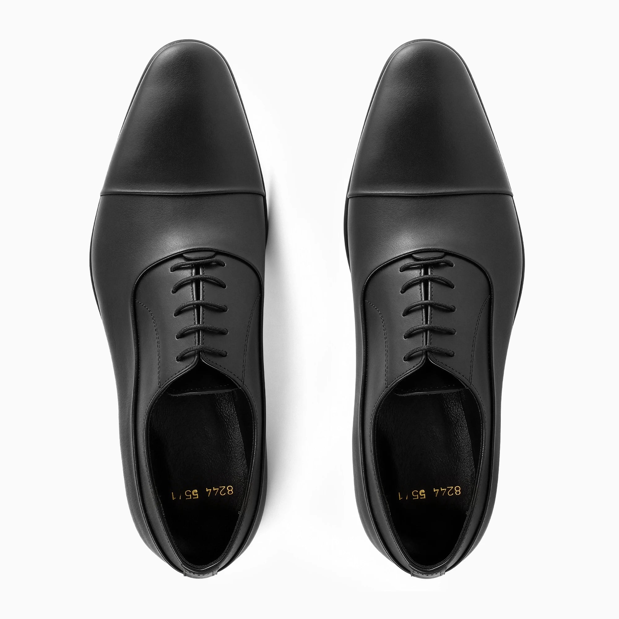 Sanzio Matte Black Cap-Toe Oxford for Men — top view | Scarpetto