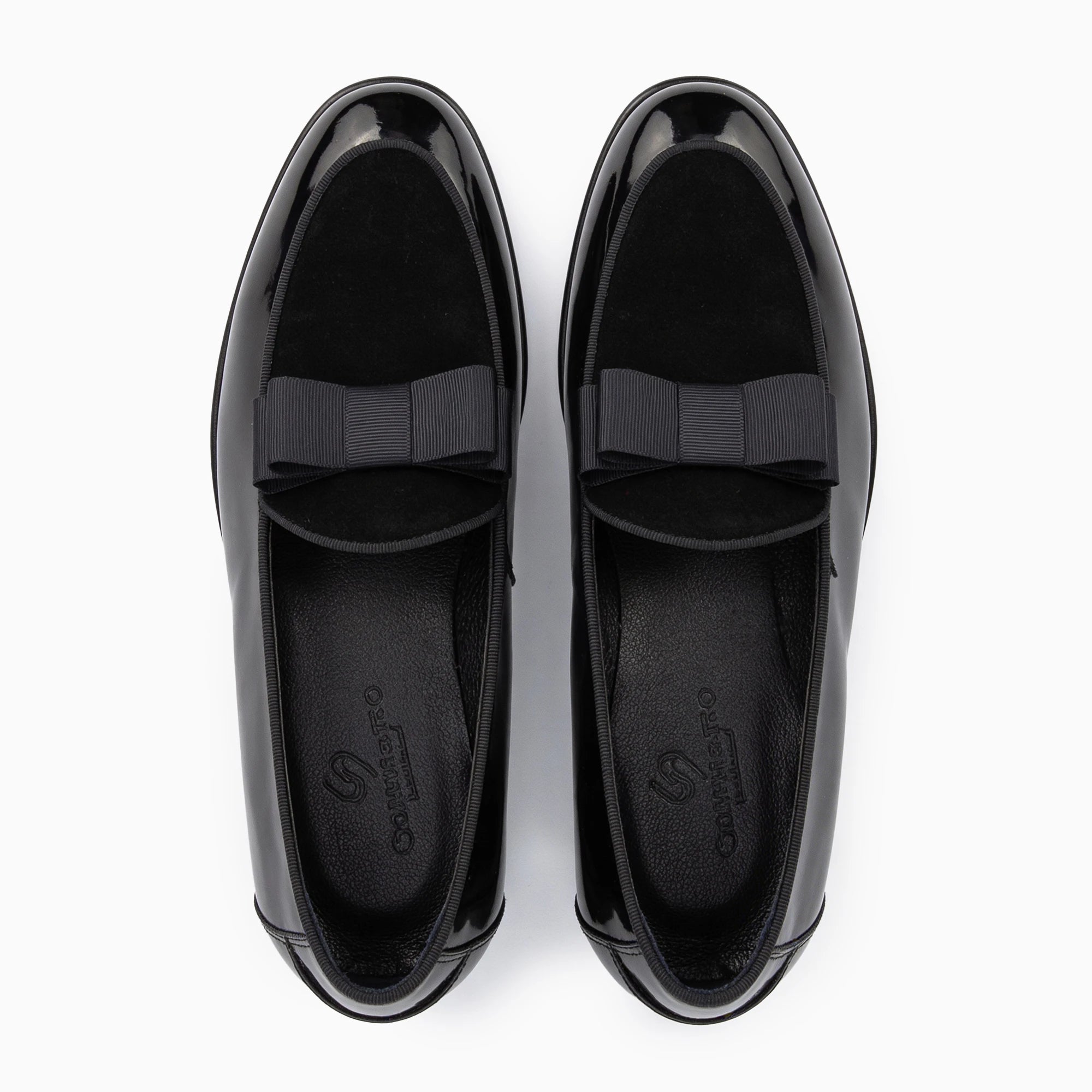 Opera Rosso Patent Bow Loafer for Men — top view | Scarpetto