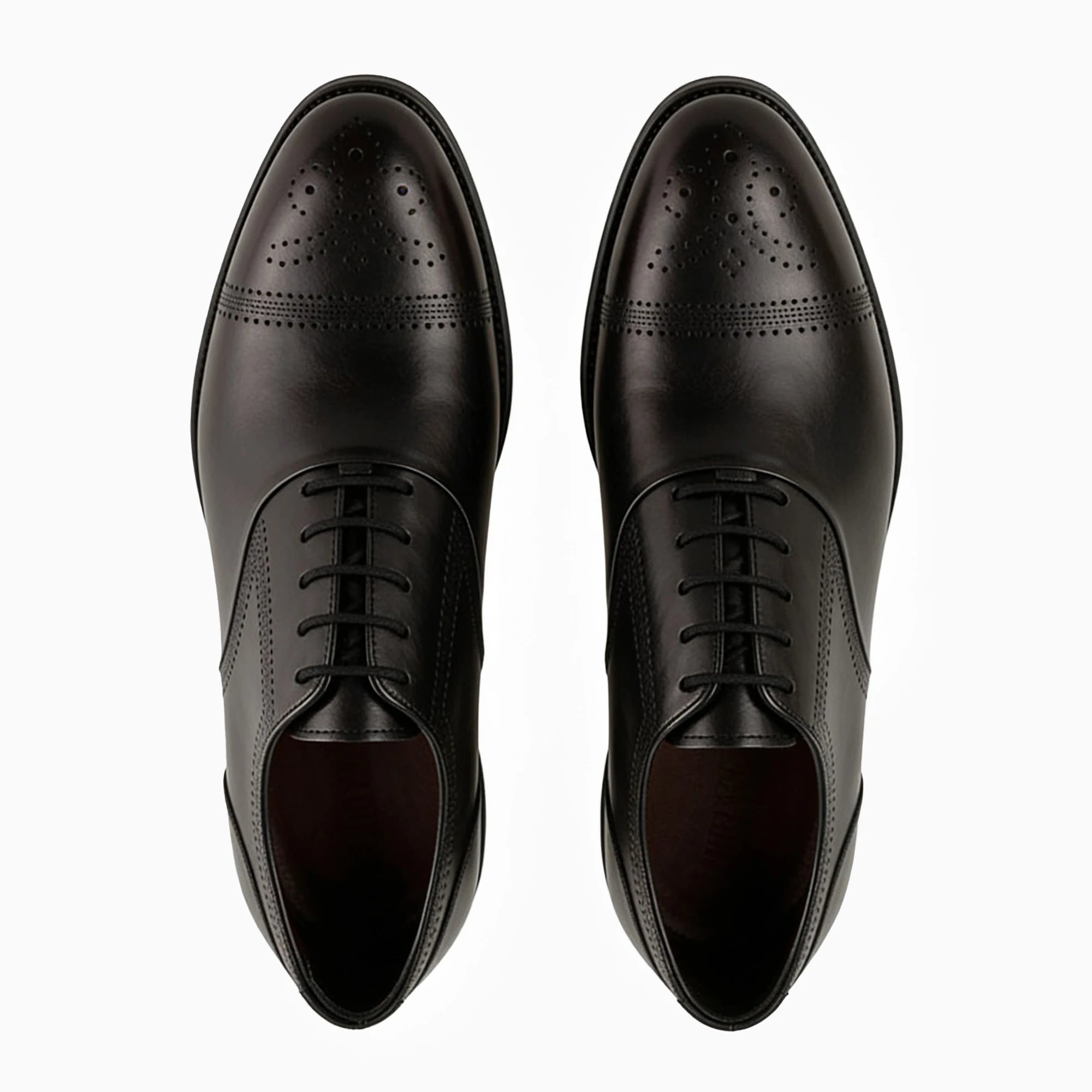 Sposami Black Men's Leather Oxford Shoes
