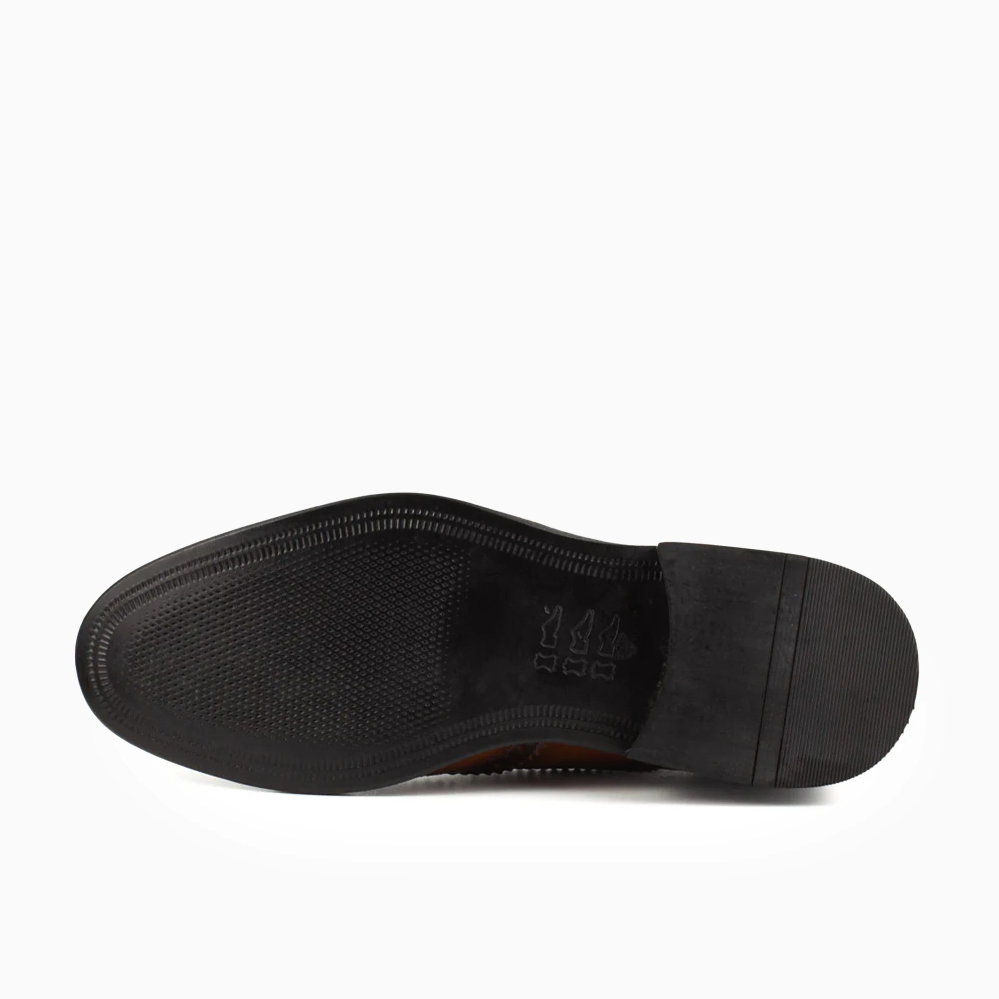 Adriano Brown-Navy Wingtip Leather Oxford — sole detail | Scarpetto