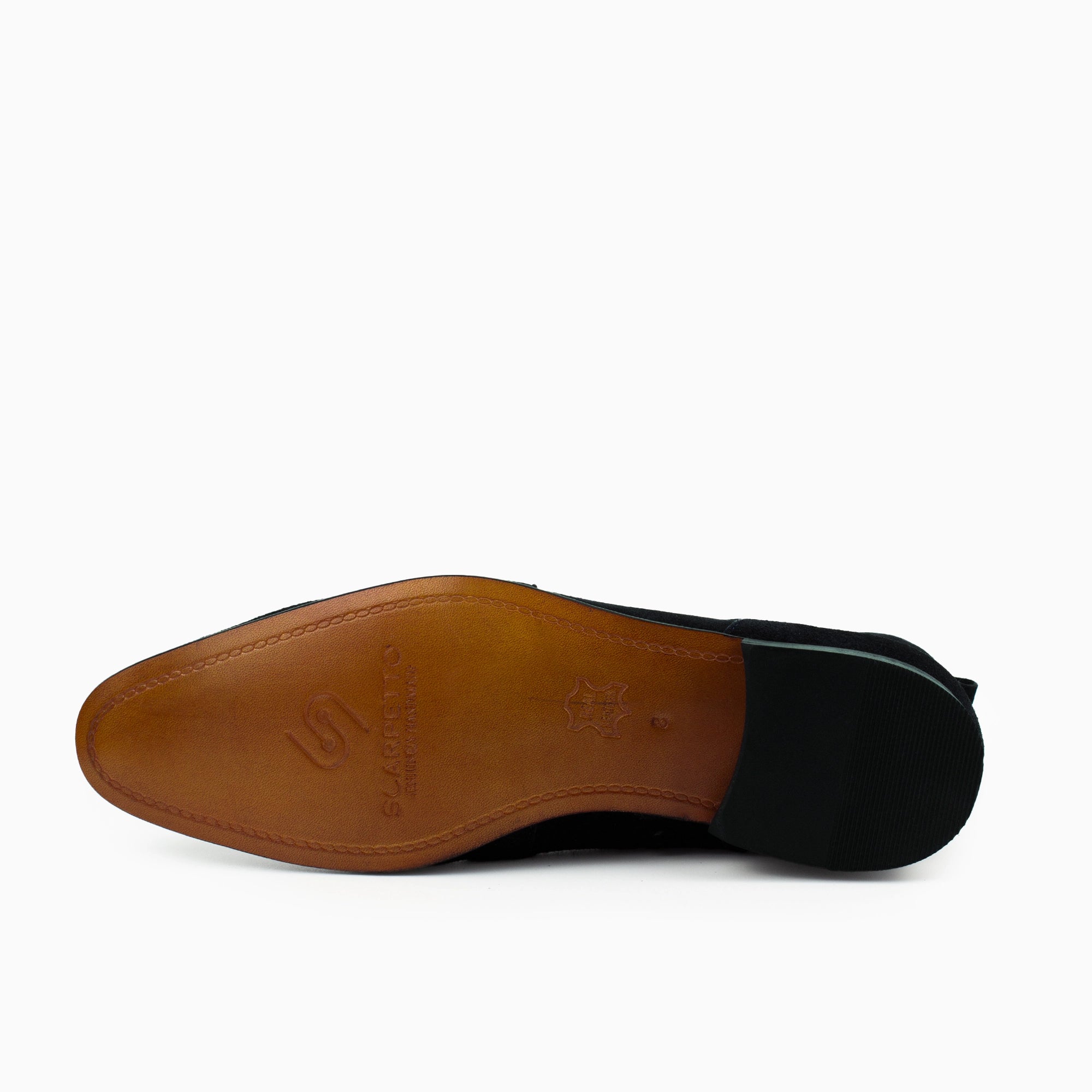 Raphael Navy Suede Chelsea Boots for Men — top view | Scarpetto
