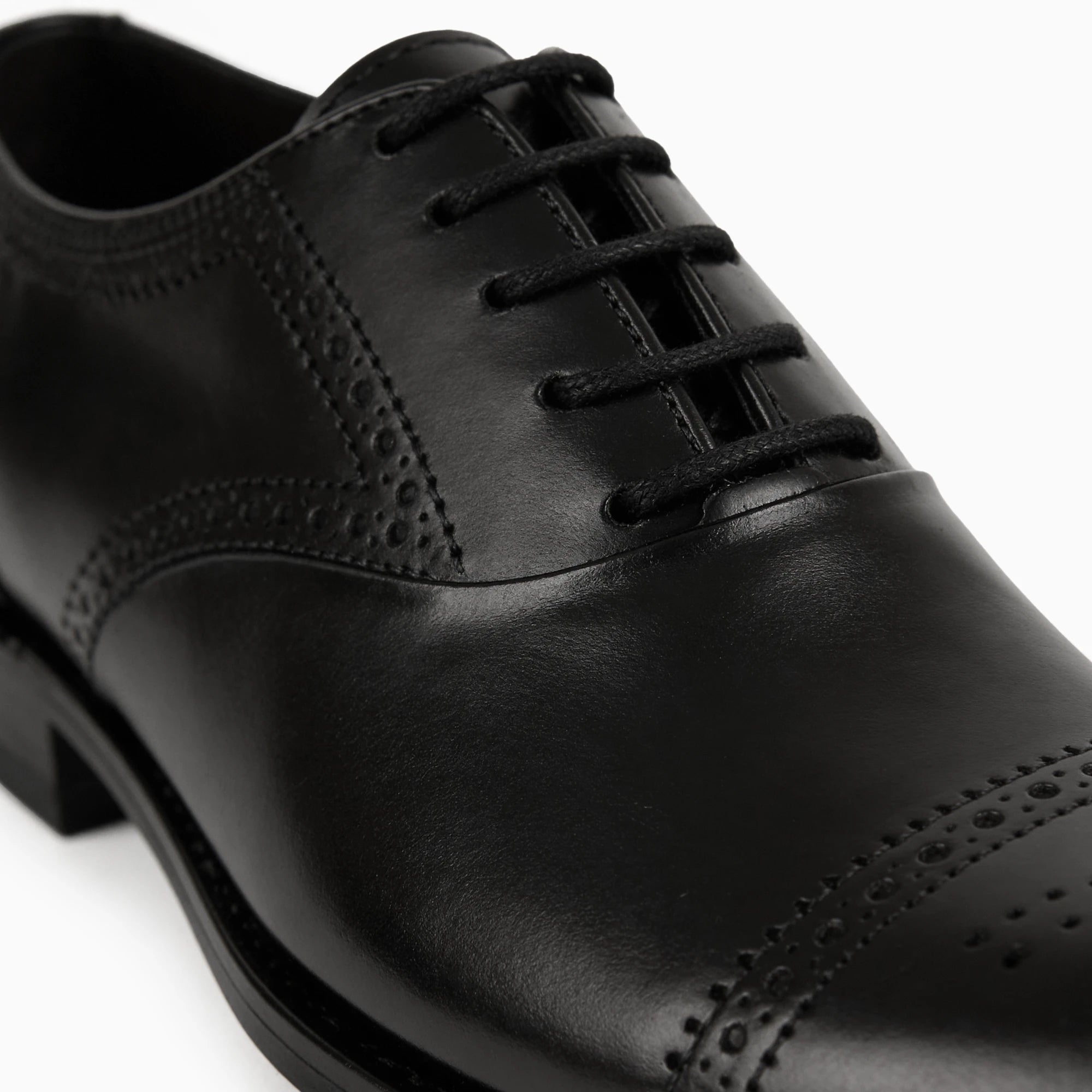 Sposami Black Men's Leather Oxford Shoes
