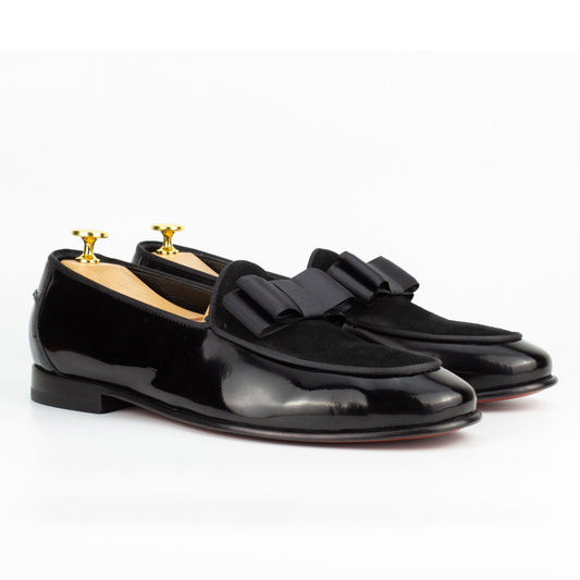 BowTie Black Men's Leather Loafer