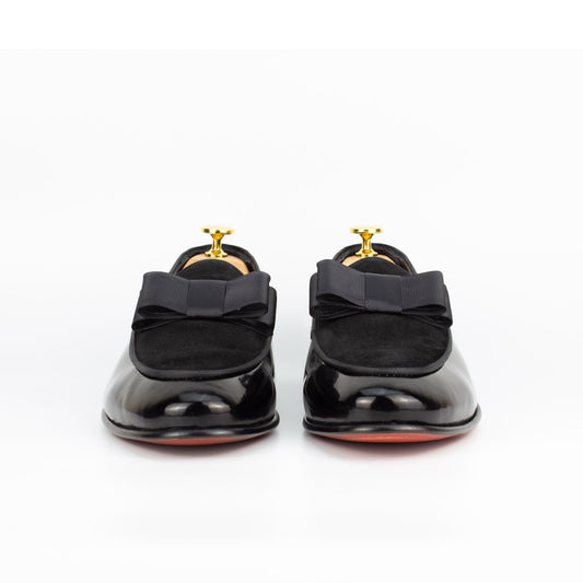 BowTie Black Men's Leather Loafer