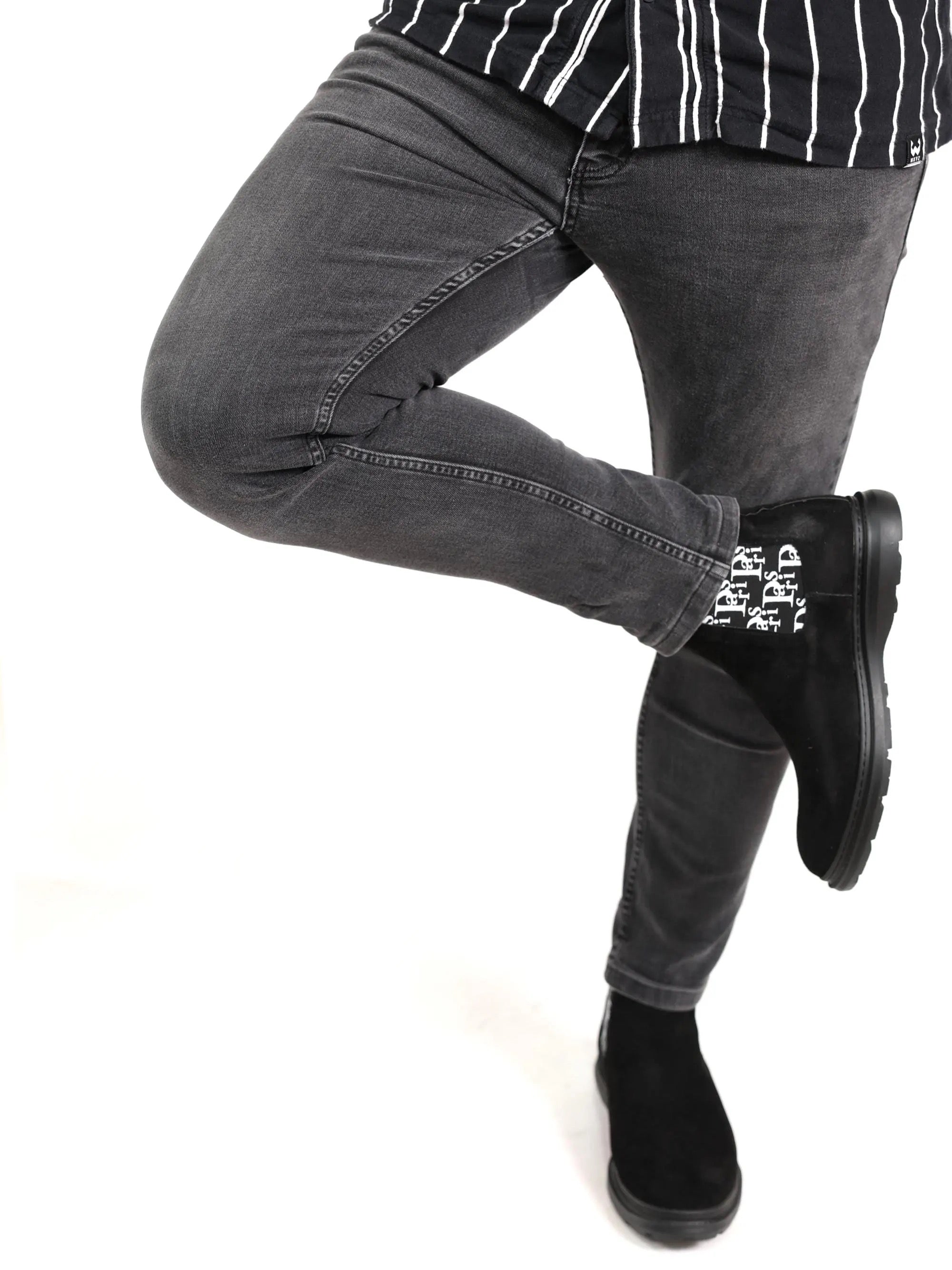 Paris Black Suede Chelsea Boots for Men — side view | Scarpetto