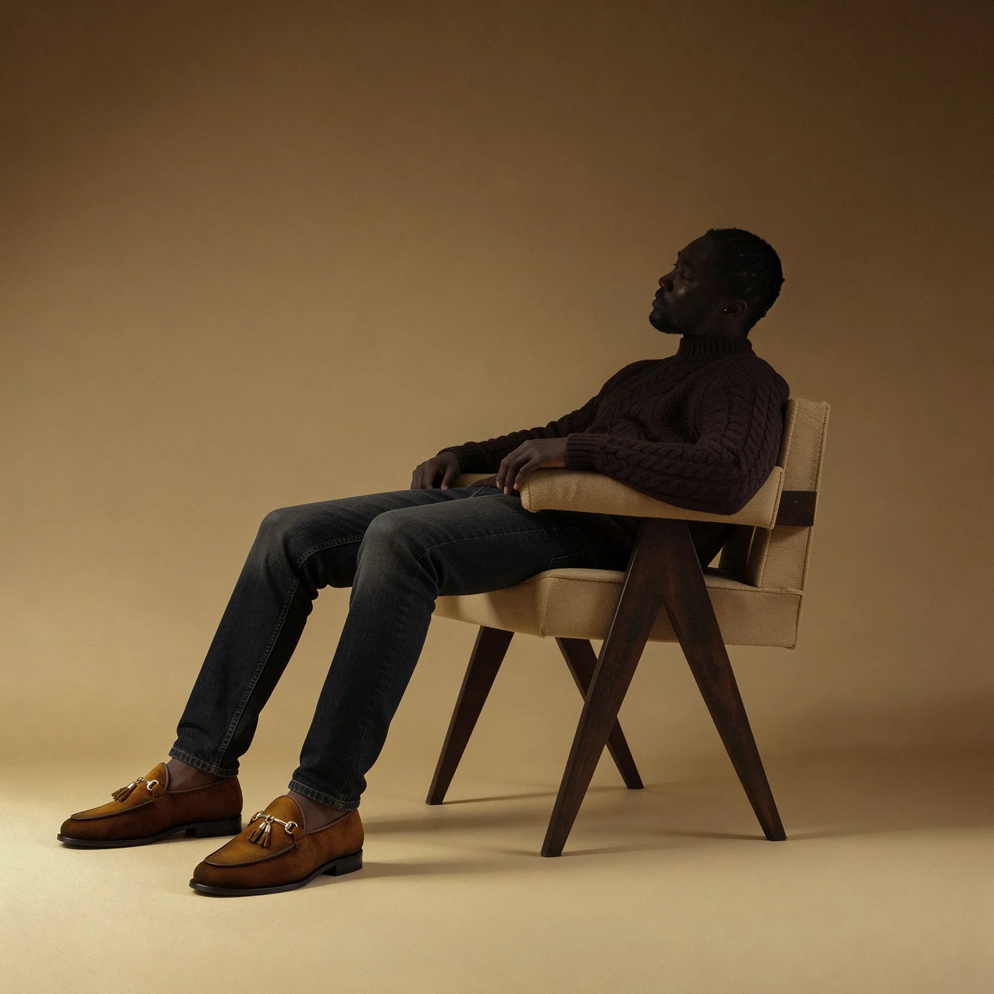 Men's Suede Leather Tassel Loafers