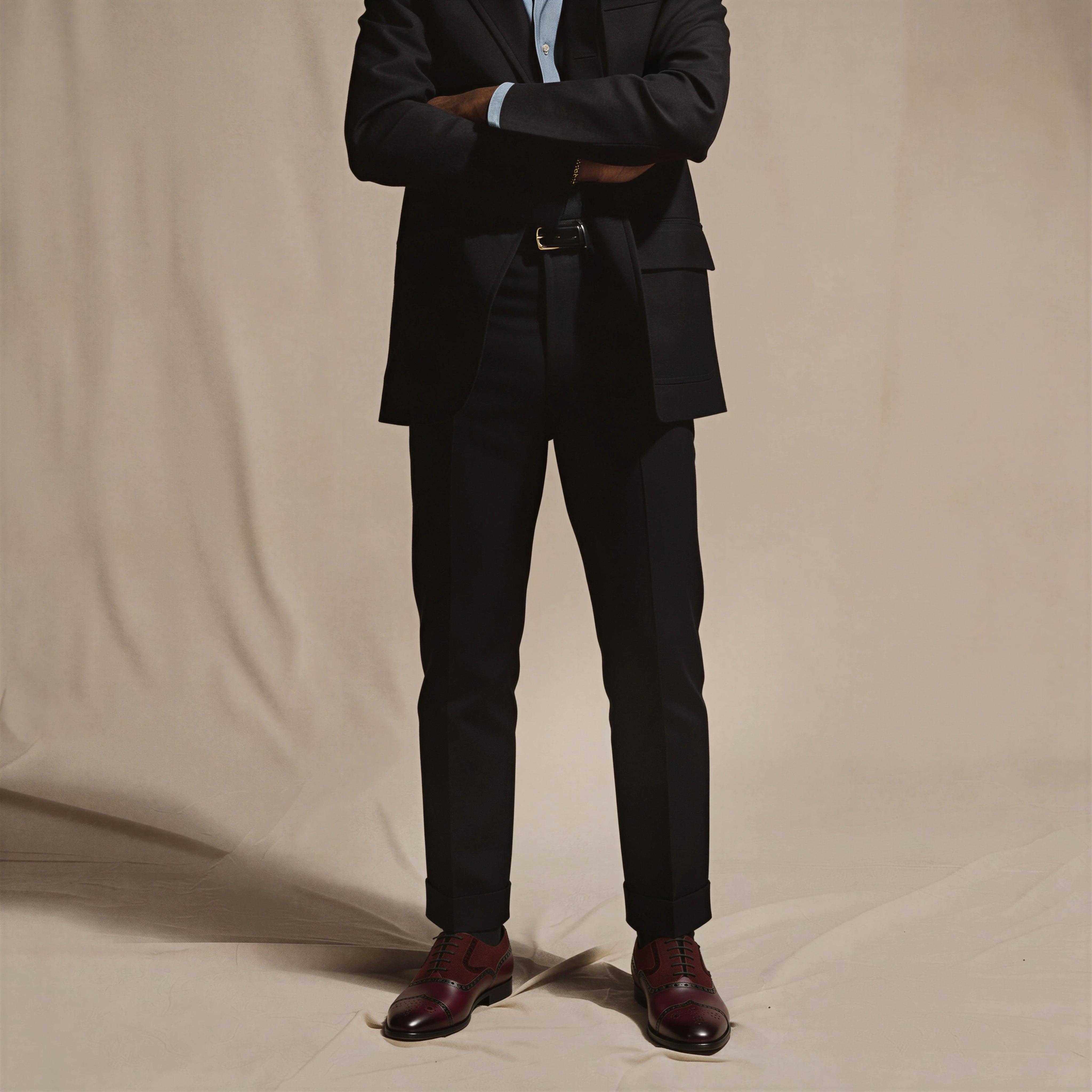 Sanzio Burgundy Men's Suede/Leather Dress Shoes