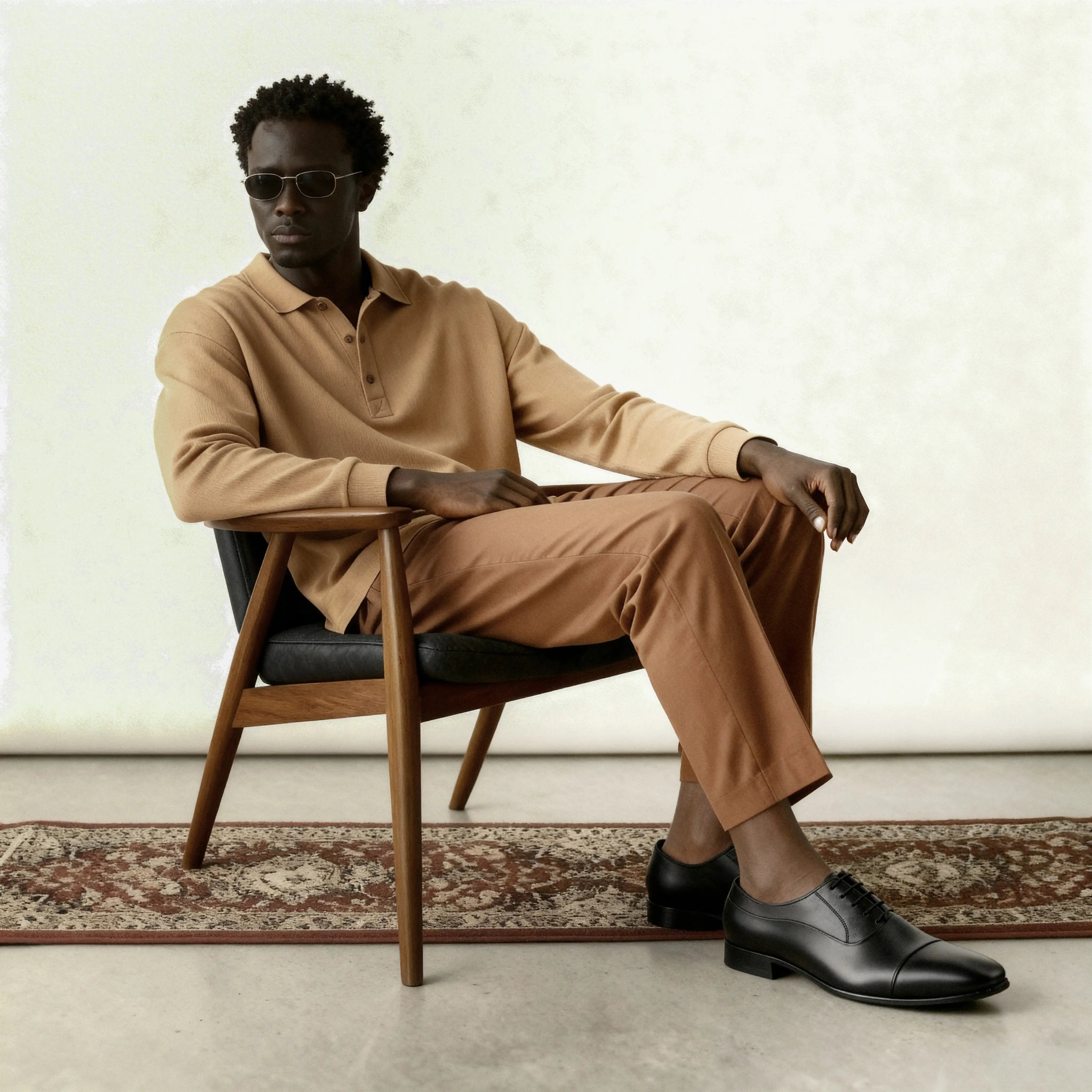 Sanzio Matte Black Cap-Toe Oxford for Men — toe detail | Scarpetto