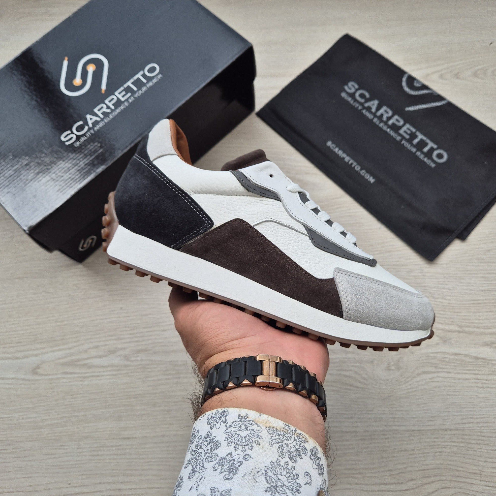 Corsa Alabaster White Retro Running Sneaker - side view