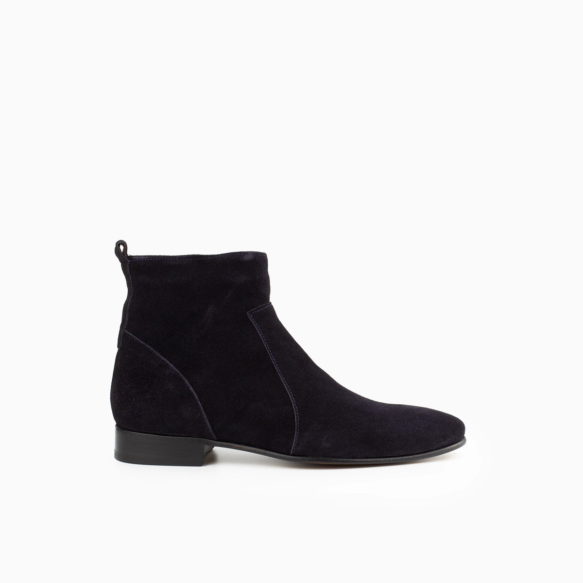 Raphael Navy Suede Chelsea Boots for Men | Scarpetto display picture 1