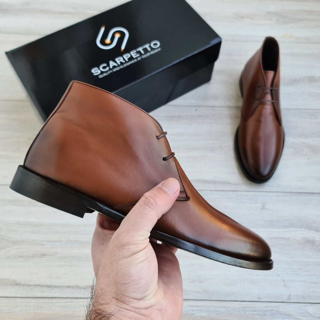 Genuine leather 2025 chukka boots