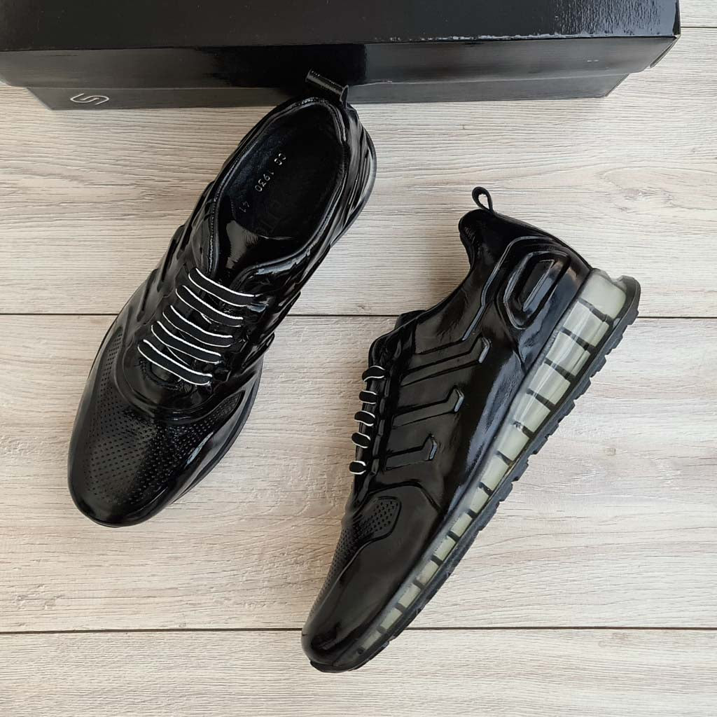 Neroflex Patent Leather Platform Sneaker — interior detail | Scarpetto