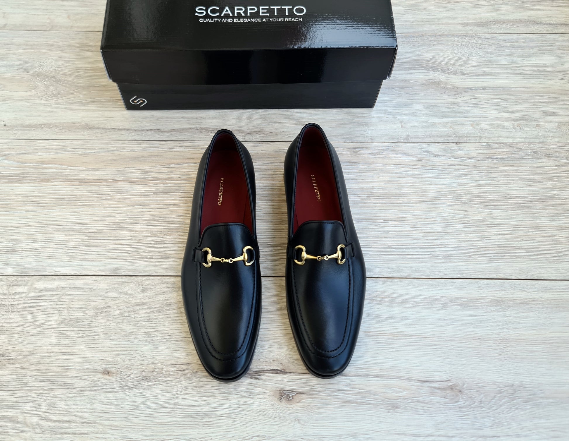 Black Leather Men's Loafers - Scarpetto