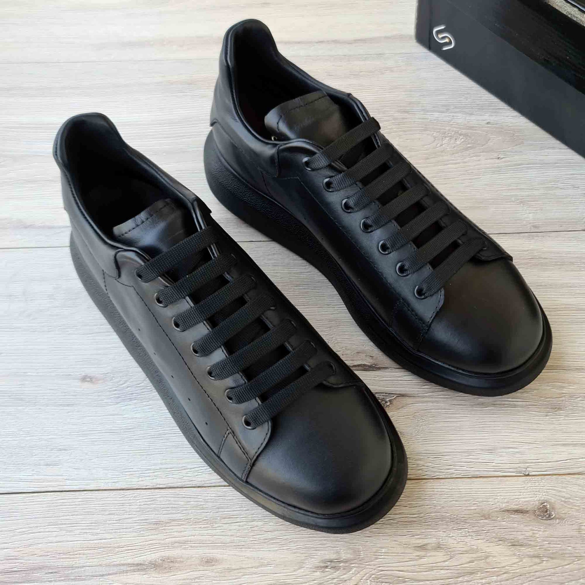 Lift Black Soft Genuine Leather Sneakers | Platform High Sole