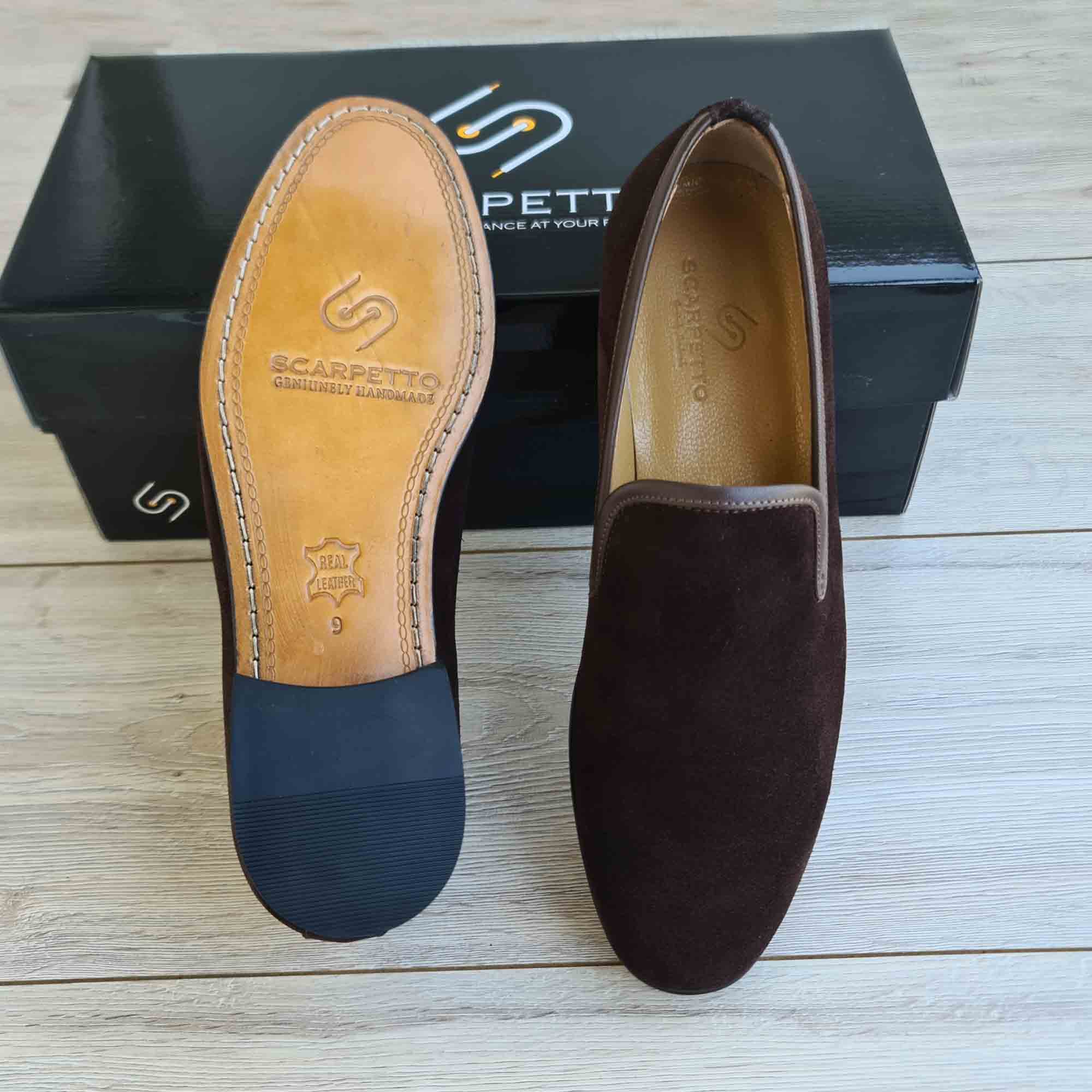 Toscano Suede Men's Slip-On Loafer — front view | Scarpetto