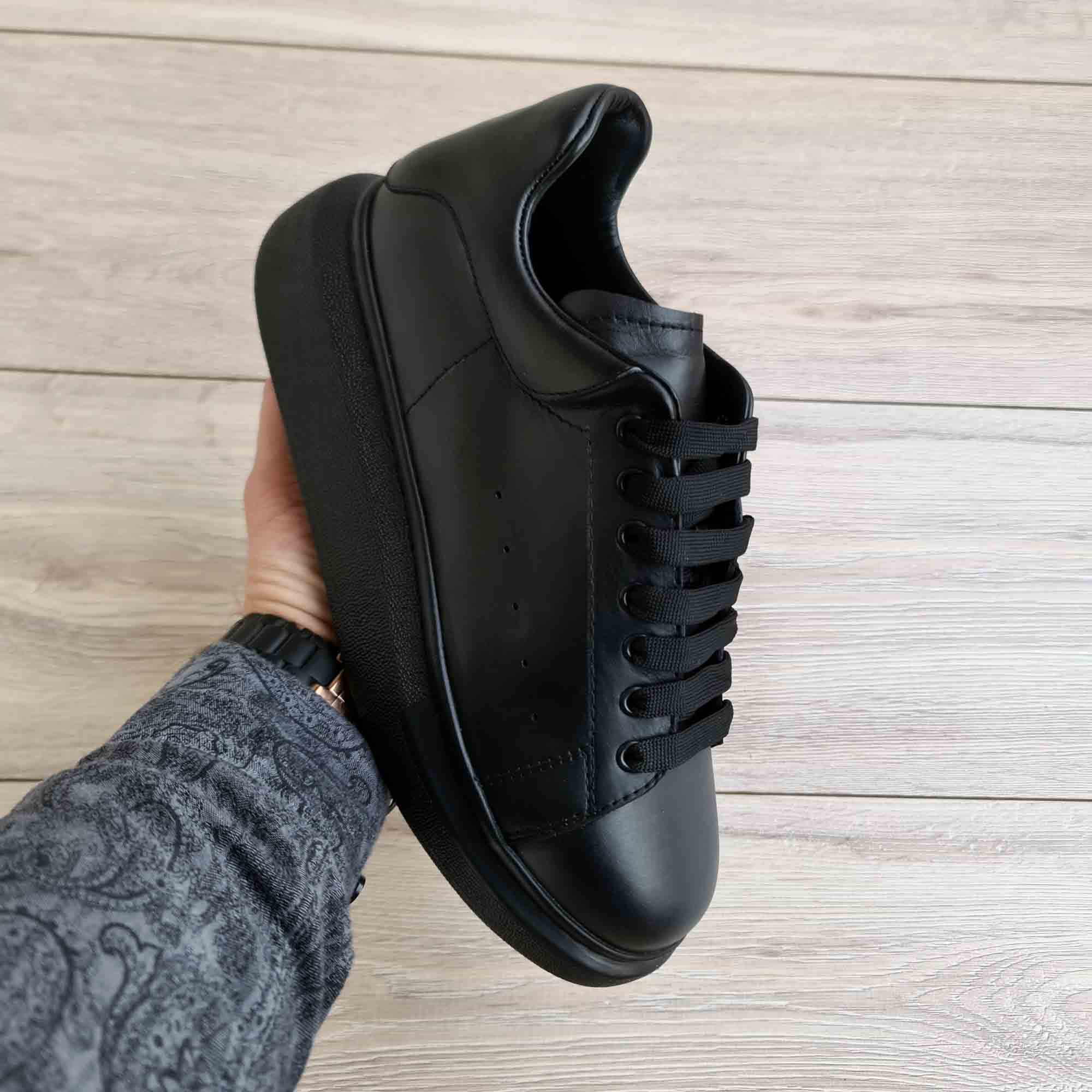 Lift Black Soft Genuine Leather Sneakers | Platform High Sole