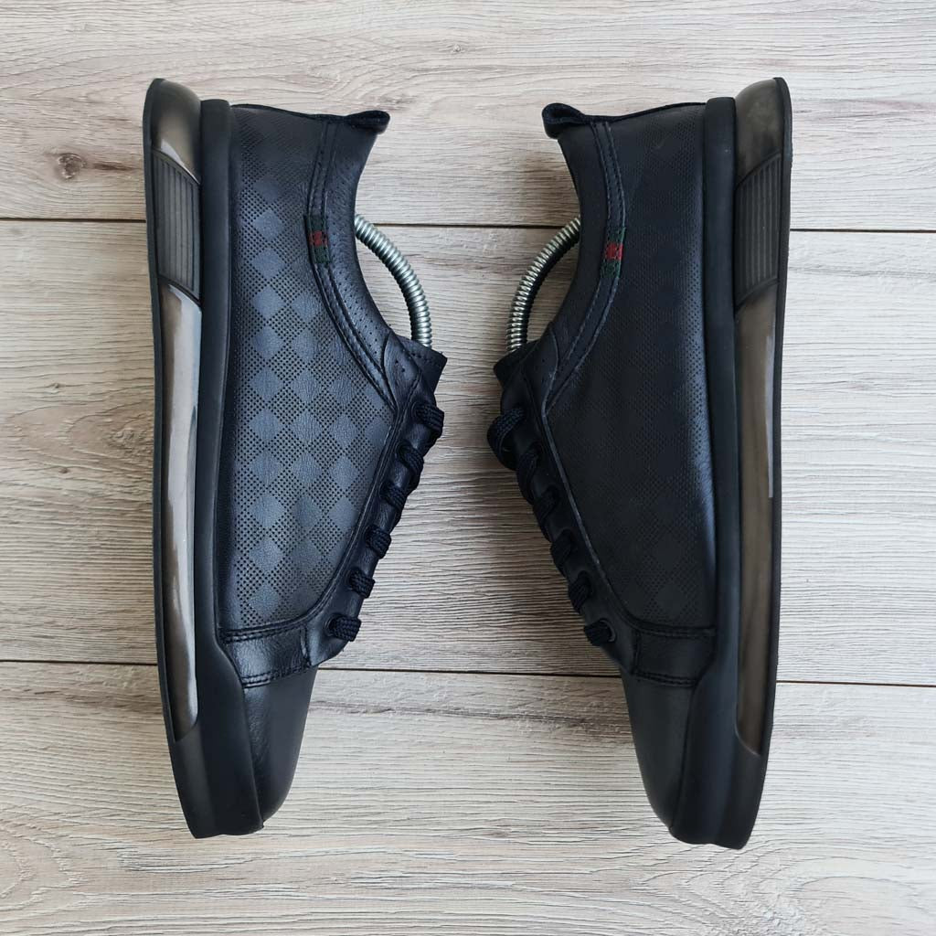 Damier Checkerboard Leather Men's Sneaker in — side view | Scarpetto