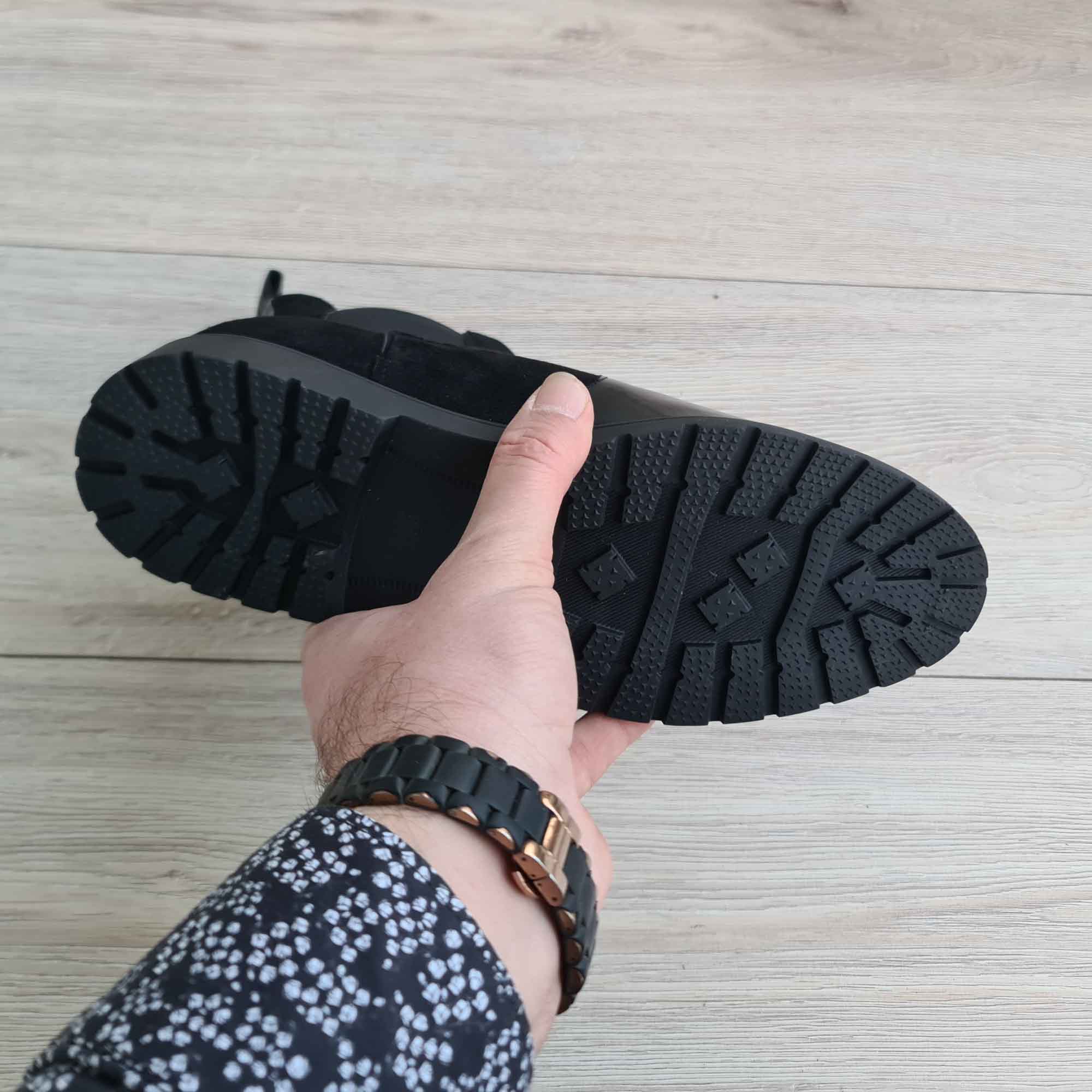 Splito Split Suede Patent Chelsea Boots for Men — top view | Scarpetto