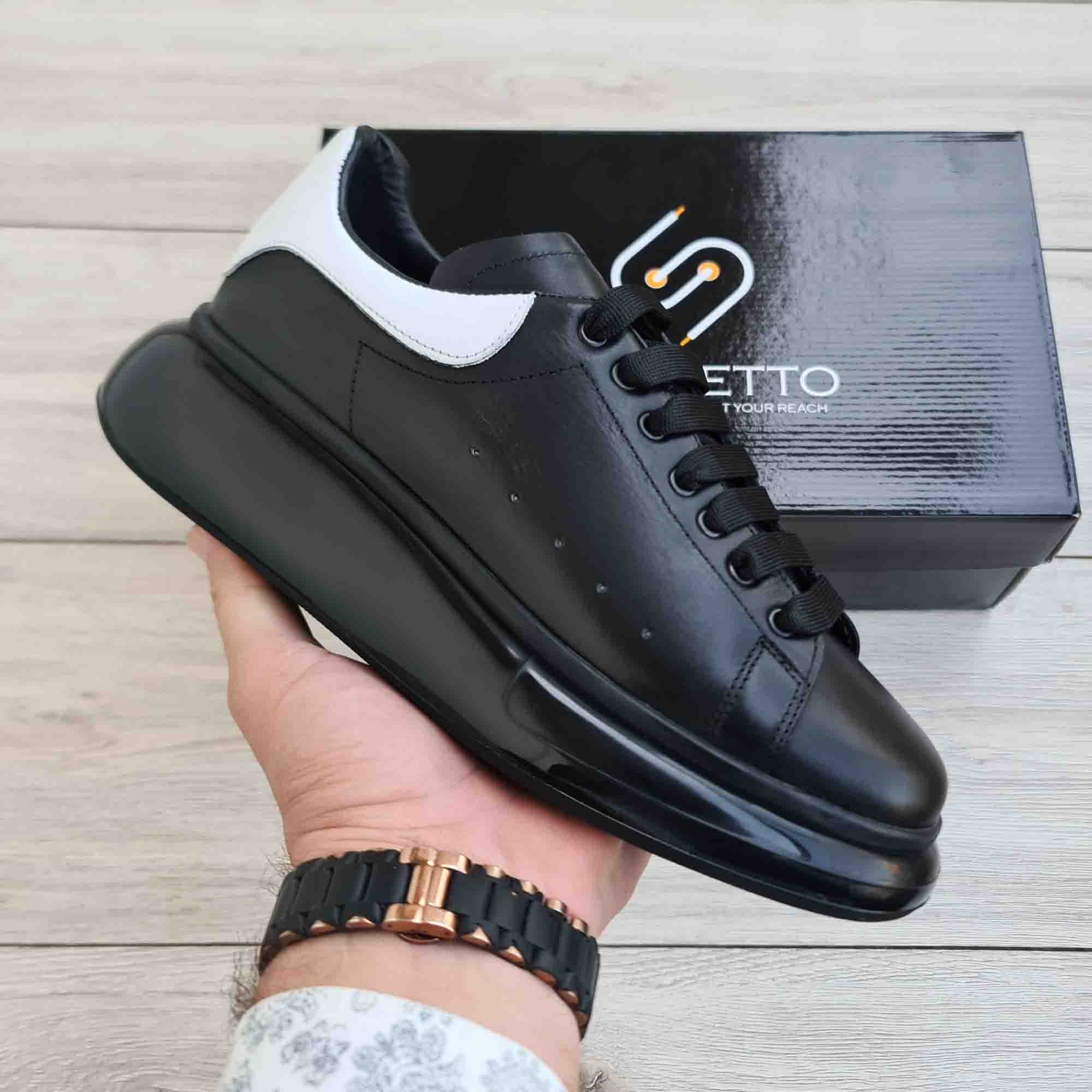Lift Modern Platform Leather Sneaker for Men — front view | Scarpetto