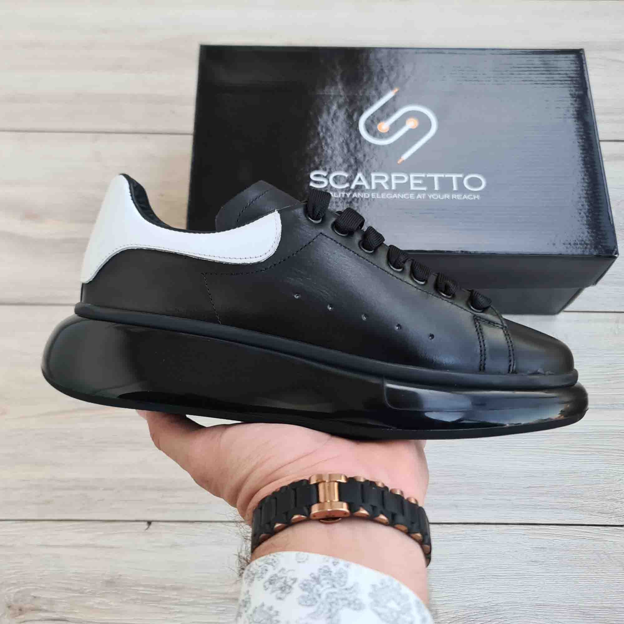 Lift Modern Platform Leather Sneaker for Men — side view | Scarpetto