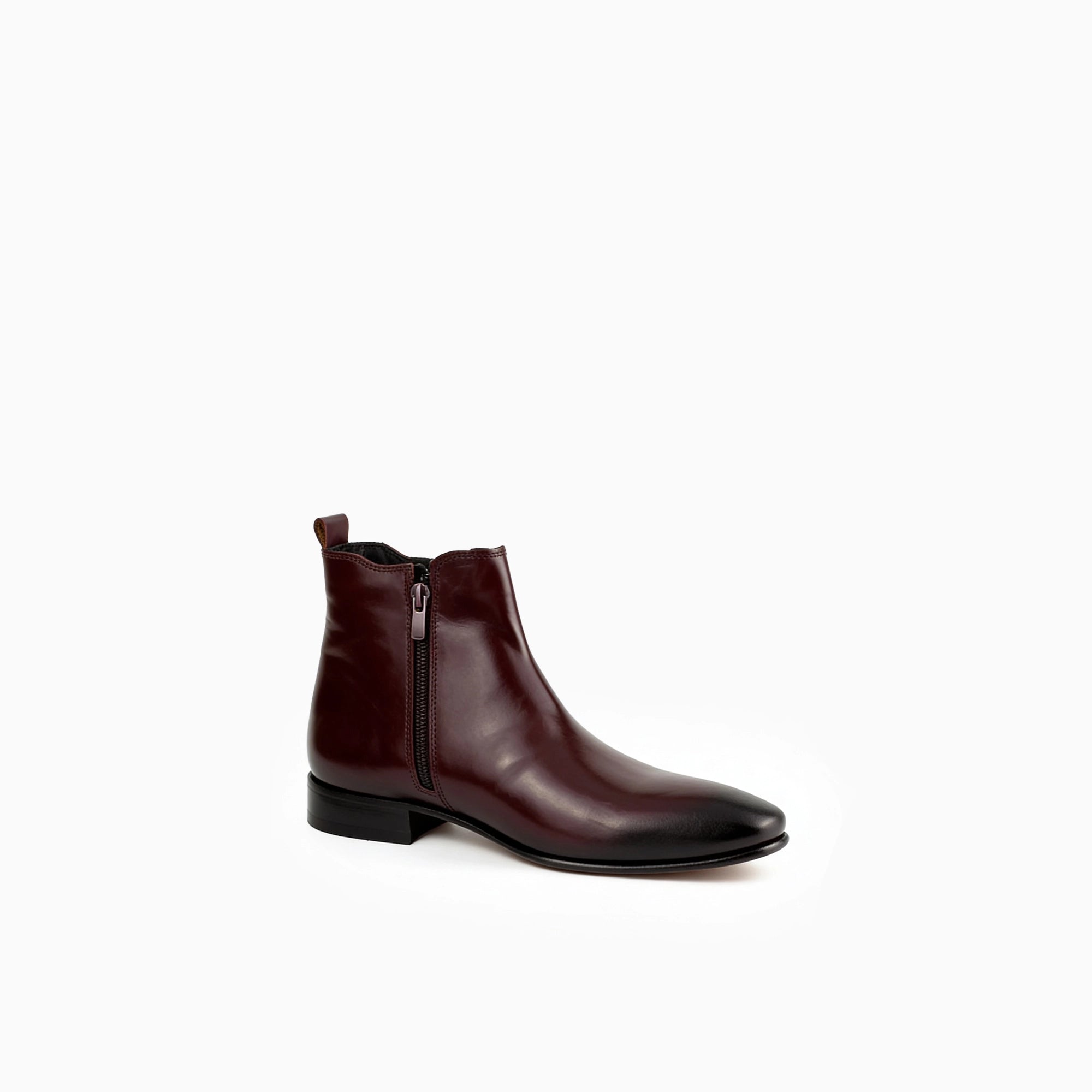 Giovanni Burgundy Men's Chelsea Genuine Leather Boots - Leather Sole