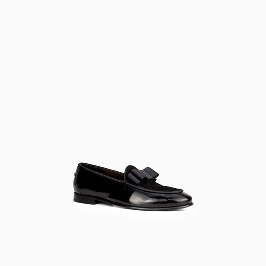 BowTie Black Men's Leather Loafer