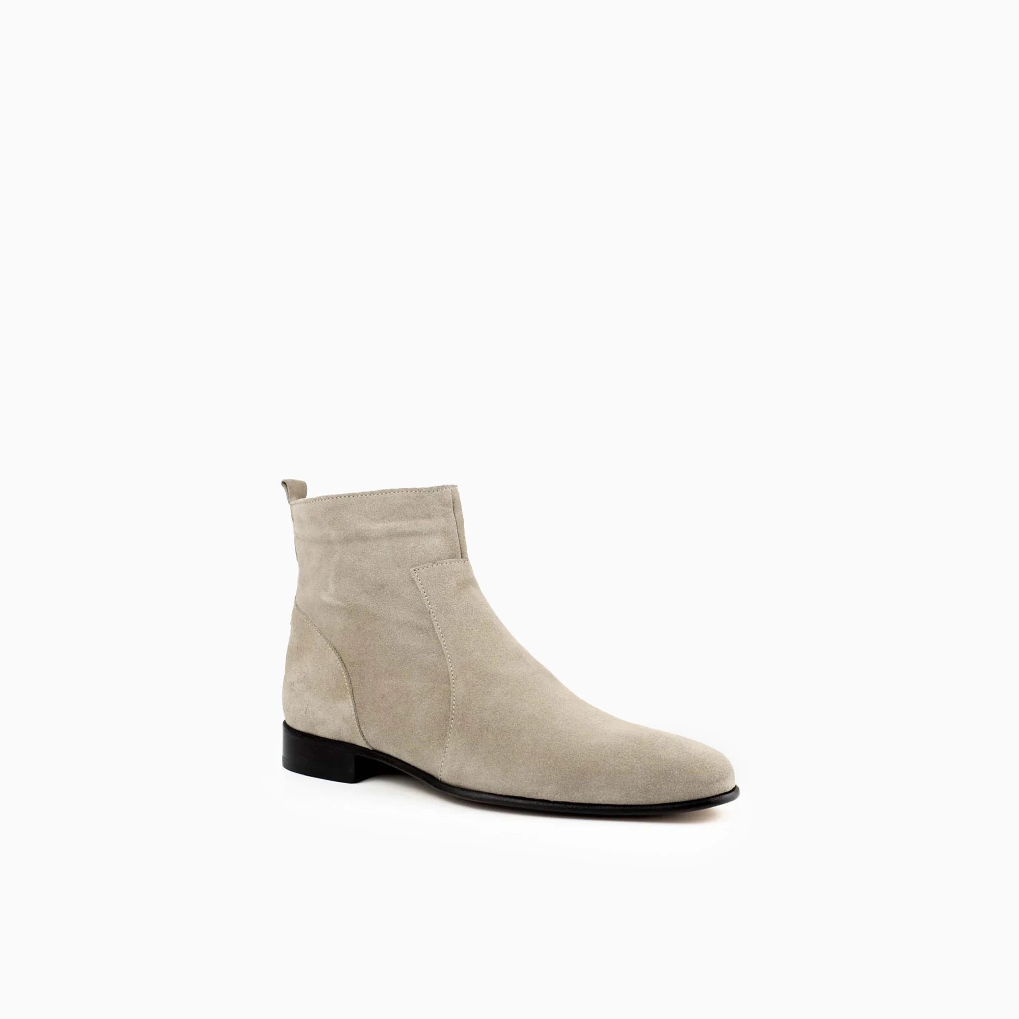 Raphael Beige Men's Chelsea Genuine Suede Leather Boots - Leather Sole