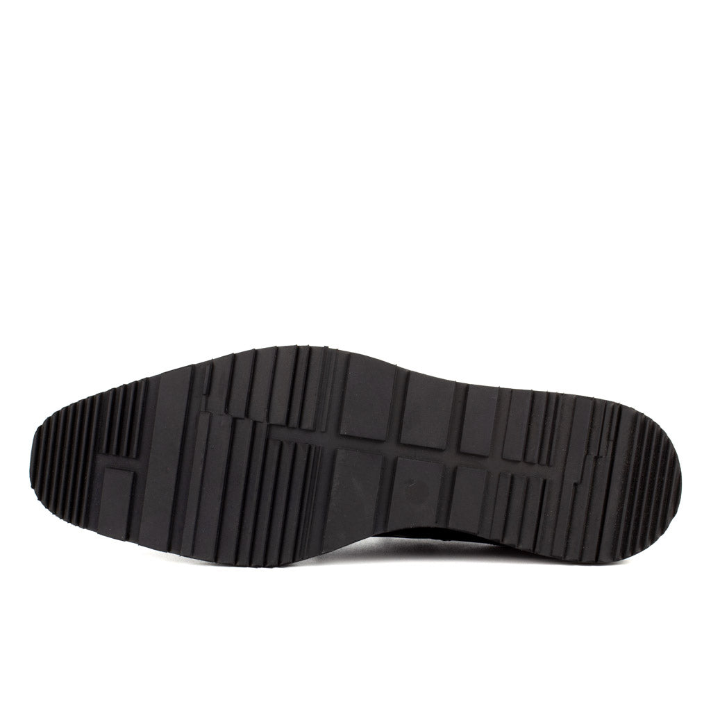 Angelo Patent Croco Black Men's Oxford — heel detail | Scarpetto