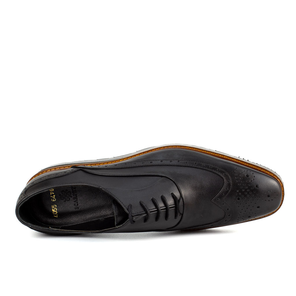 Angelo Black Men's Wingtip Shoes