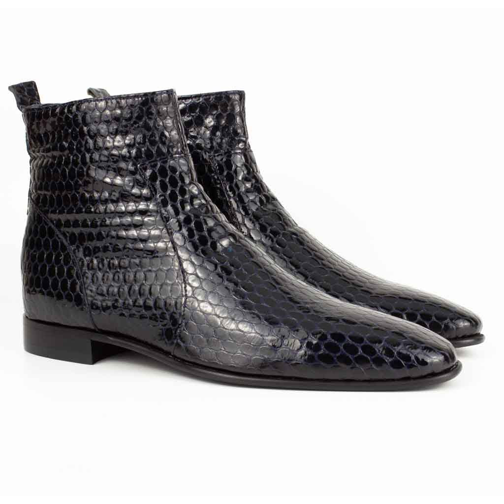 Raphael Dark Navy Men's Chelsea Genuine Leather Boots