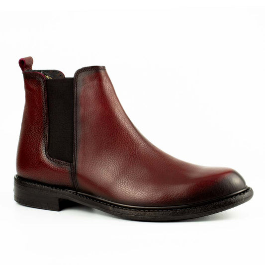 Notti Burgundy Men's Chelsea Genuine Leather Boots