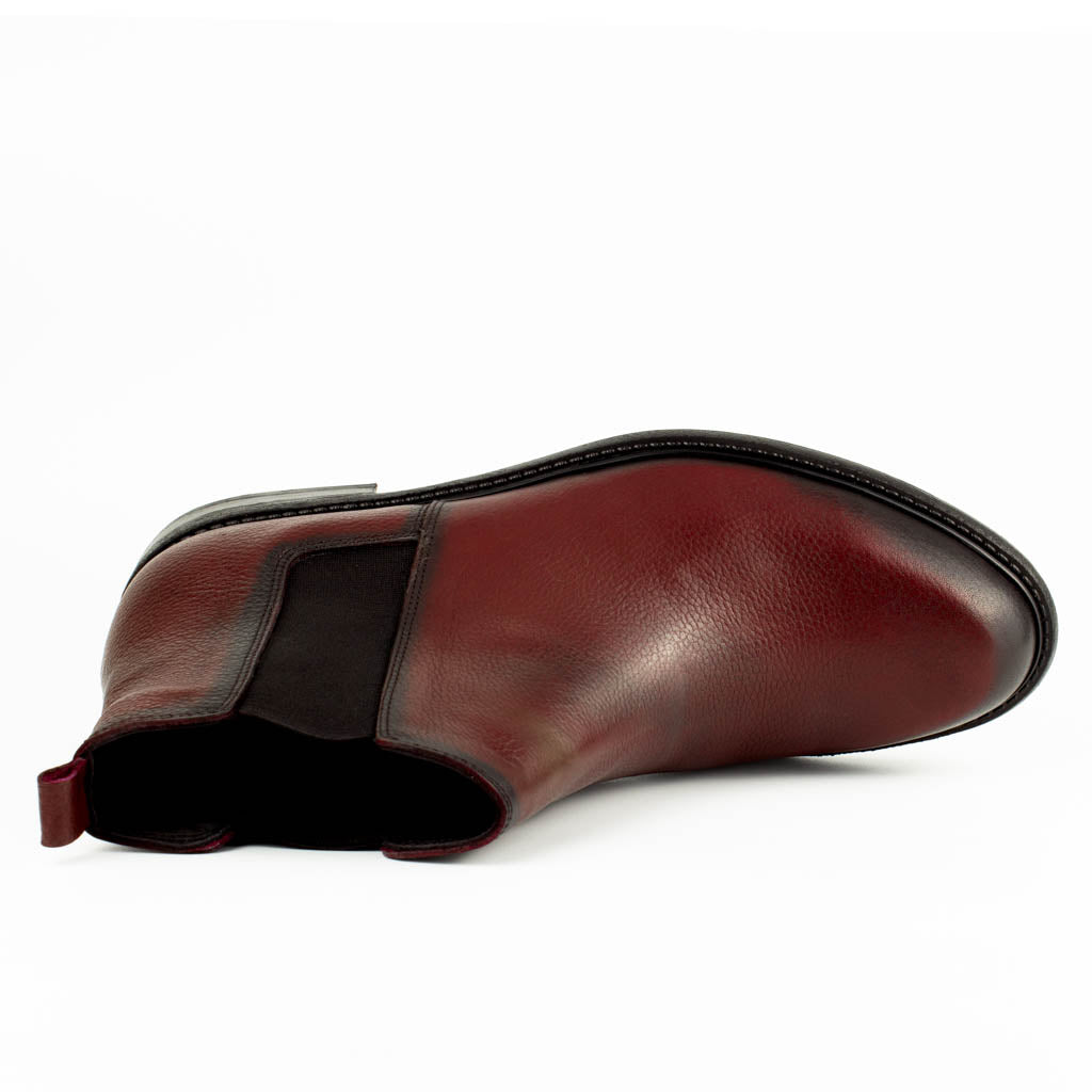 Notti Burgundy Men's Chelsea Genuine Leather Boots