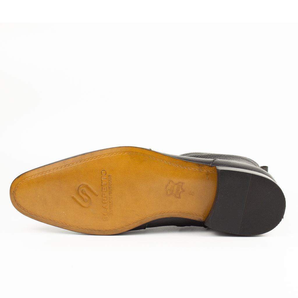 Raphael Black Men's Chelsea Genuine Leather Boots - Leather Sole